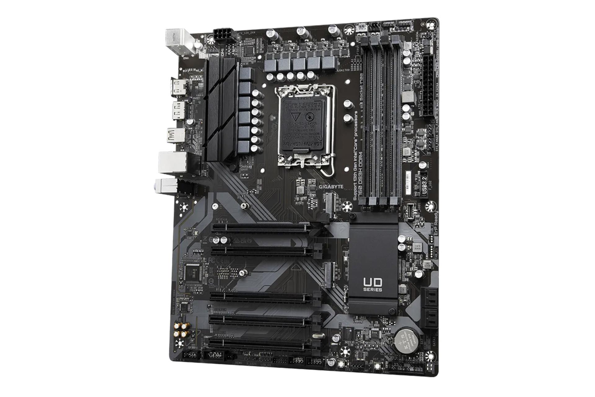 نمای کناری مادربرد گیگابایت GIGABYTE B760 DS3H DDR4 (rev. 1.0)