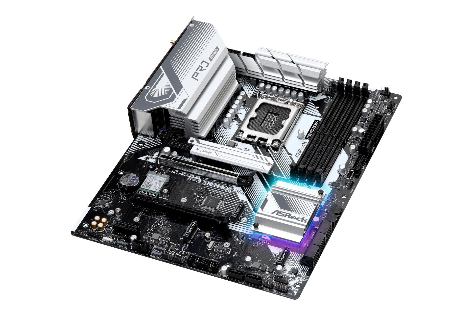 نمای کناری مادربرد ازراک ASRock Z790 Pro RS WiFi