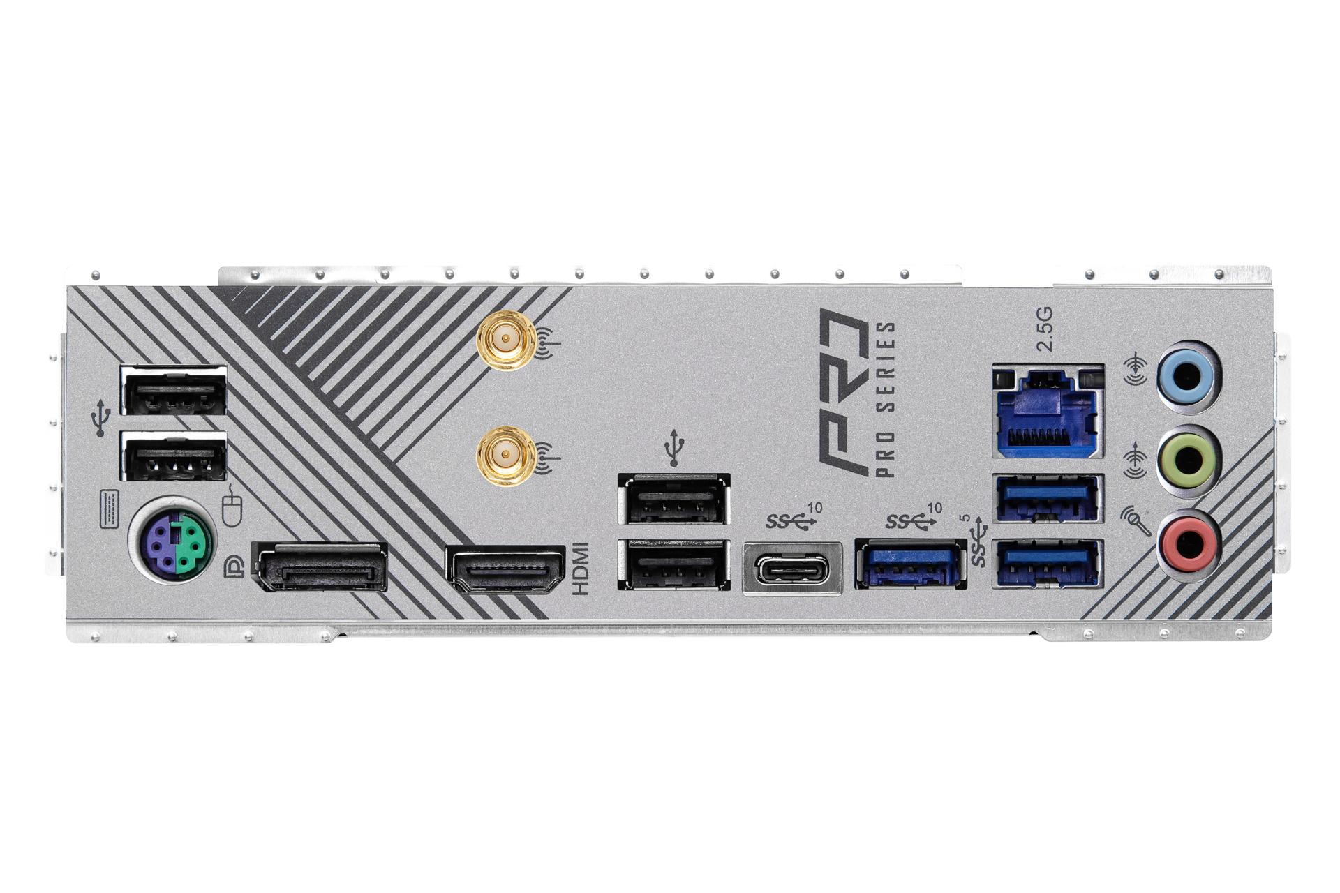 درگاه های مادربرد ازراک ASRock Z790 Pro RS WiFi