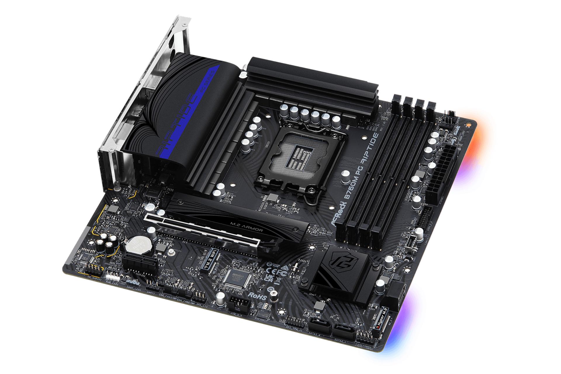 نمای کناری مادربرد ازراک ASRock B760M PG Riptide