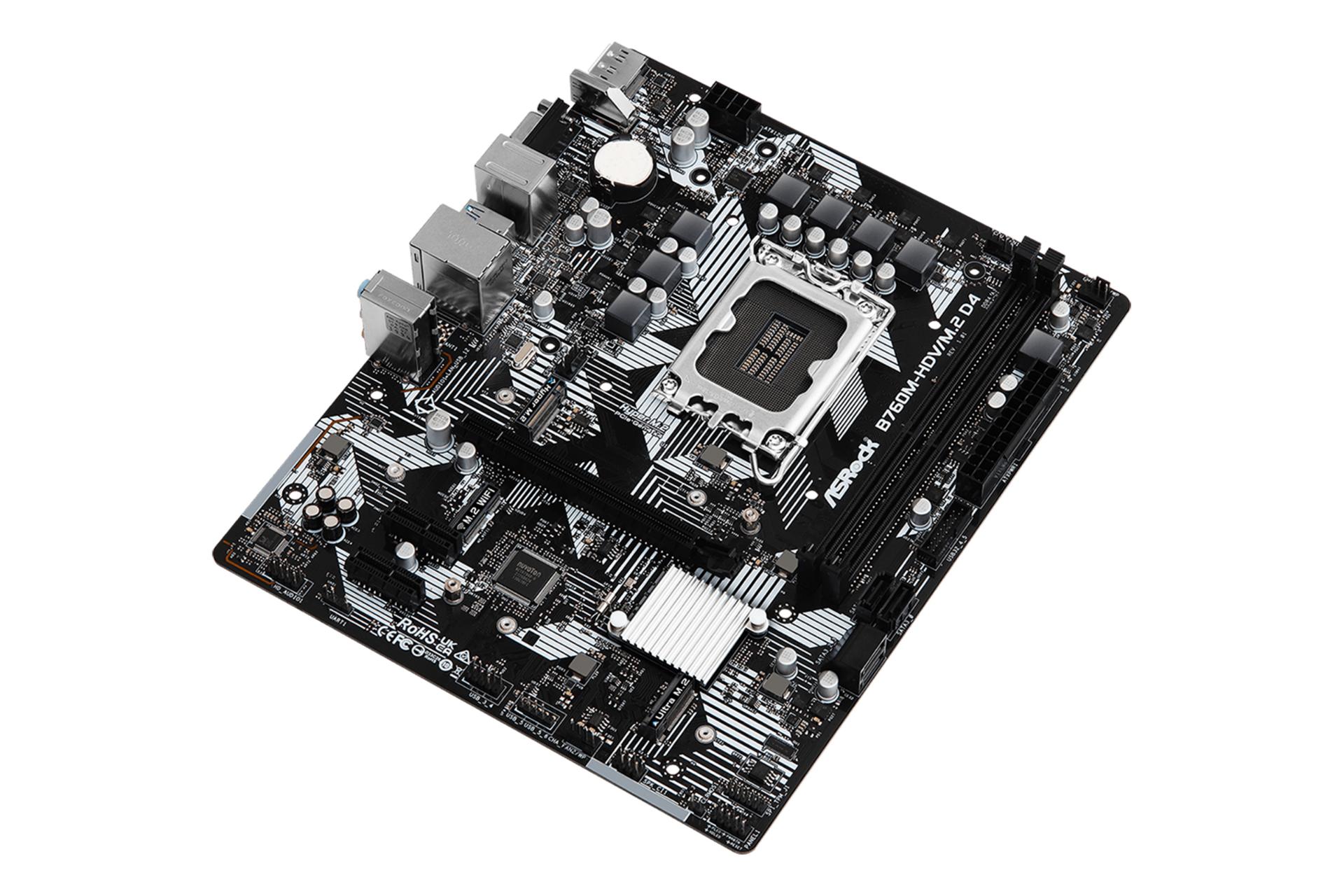 نمای کناری مادربرد ازراک ASRock B760M-HDV/M.2 D4