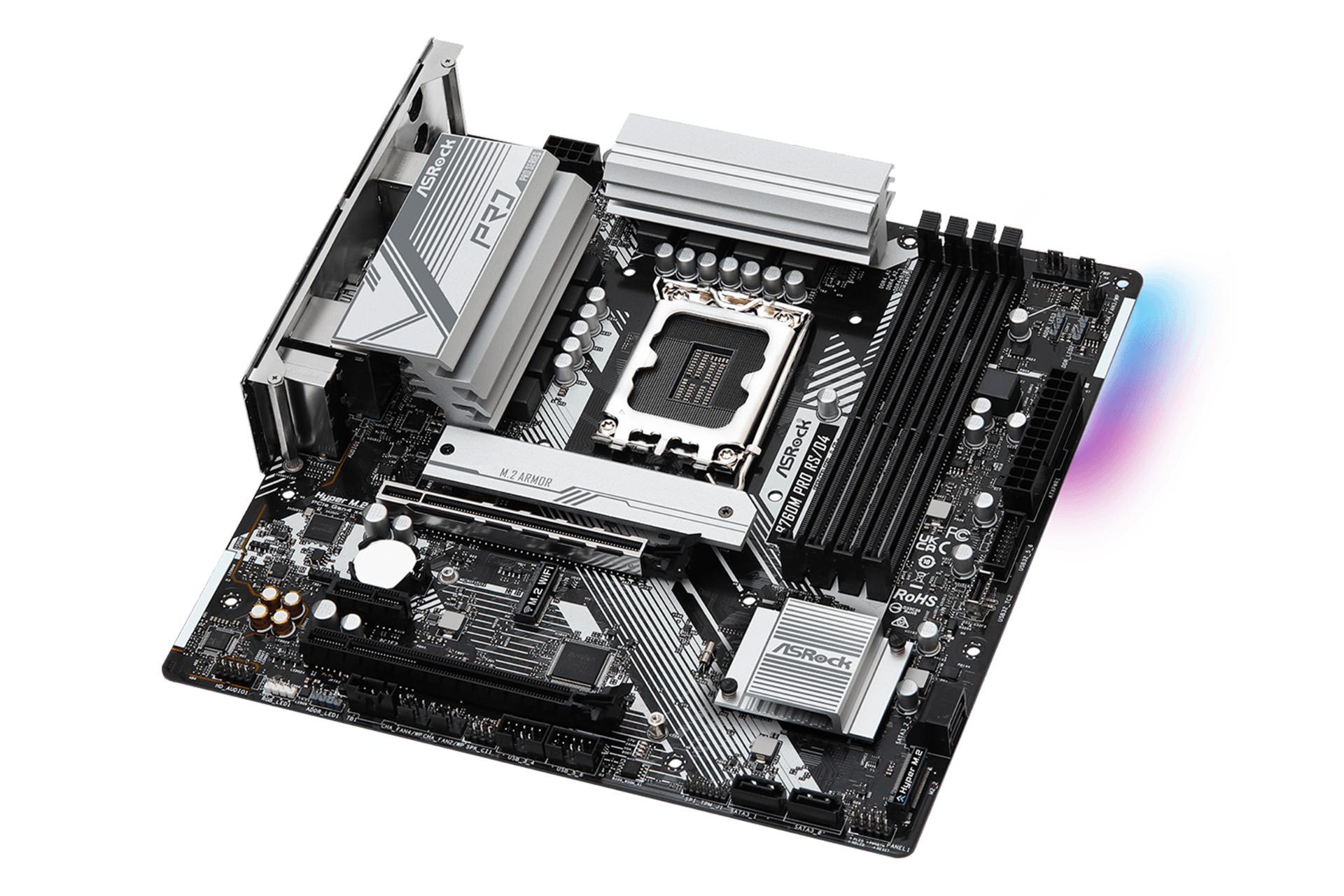 نمای کناری مادربرد ازراک ASRock B760M Pro RS/D4