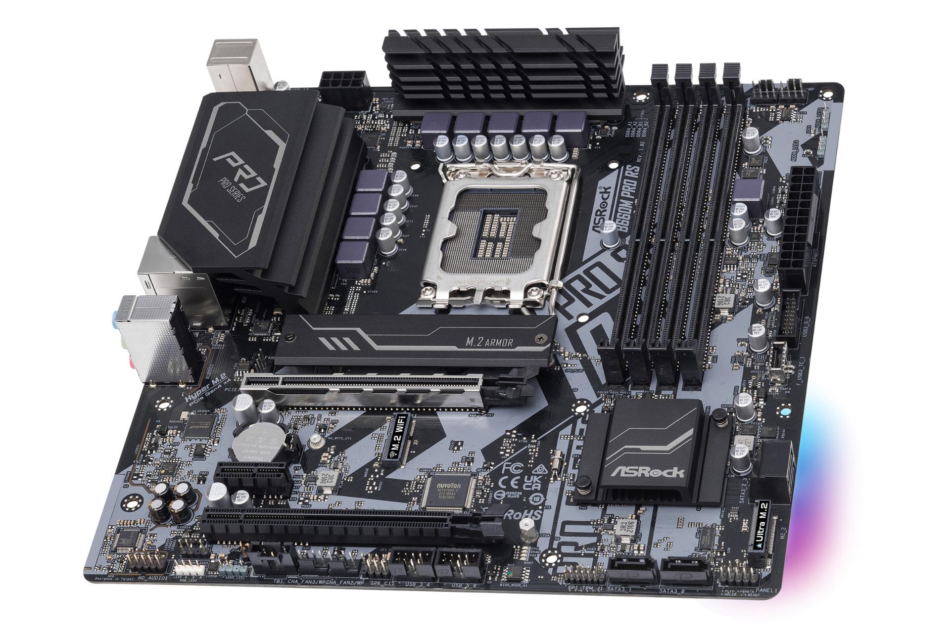 نمای کناری مادربرد ازراک ASRock B660M Pro RS