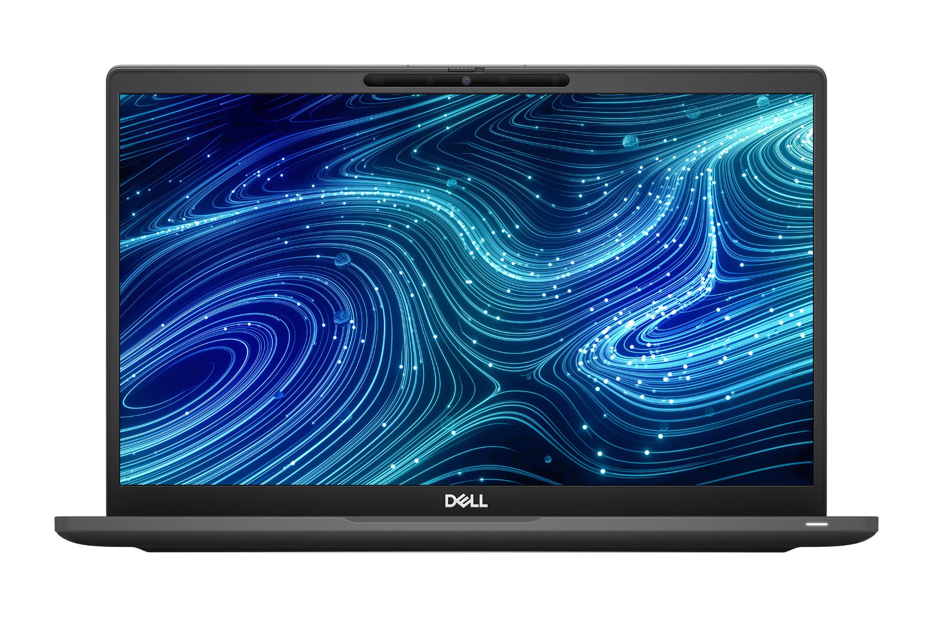 نمای روبه‌روی لپ تاپ Latitude 7320 دل با نمایشگر روشن و نمایش لبه جلویی