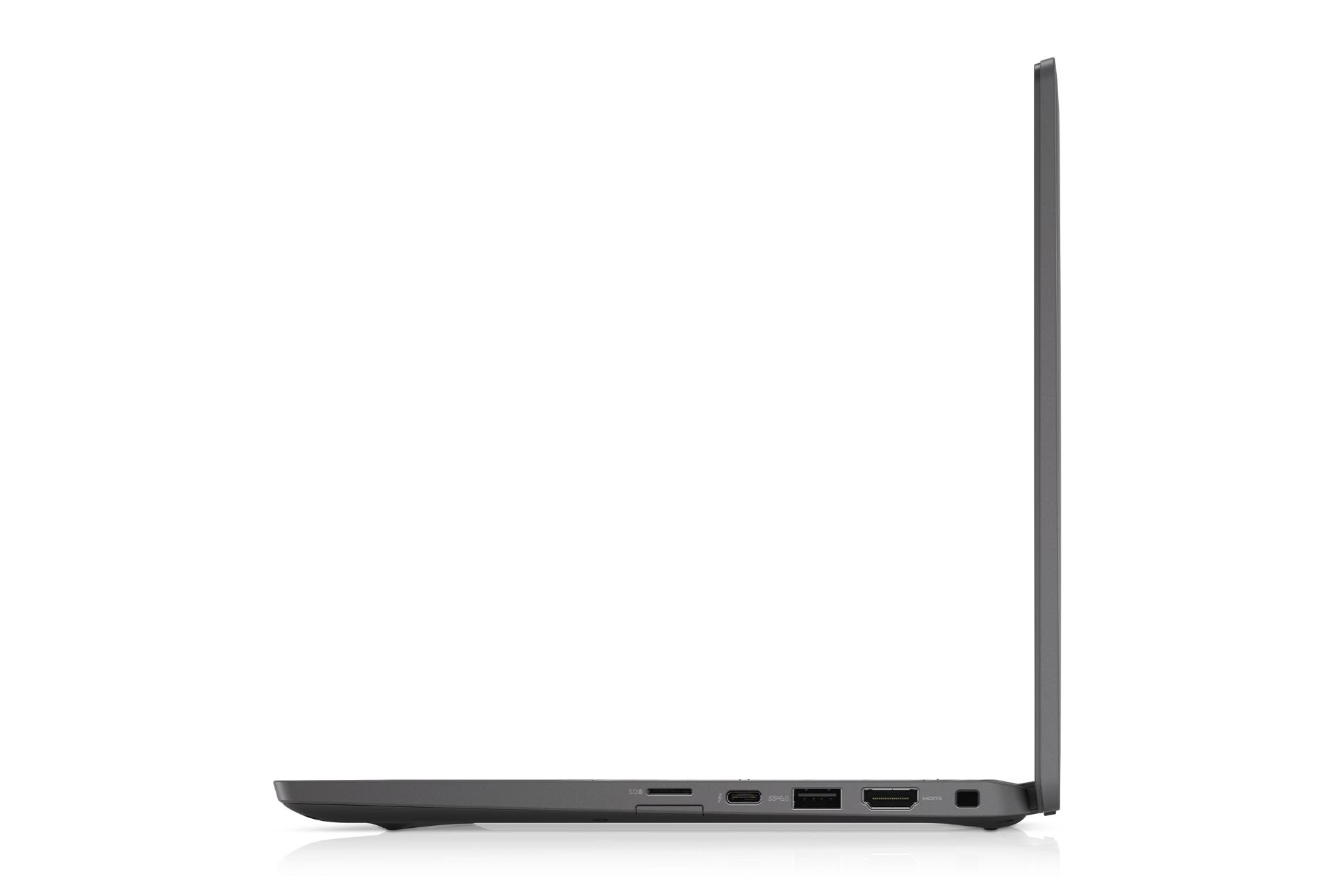 نمای لبه کناری لپ تاپ Latitude 7320 دل با تمرکز روی درگاه‌های لبه سمت راست و ضخامت نمایشگر