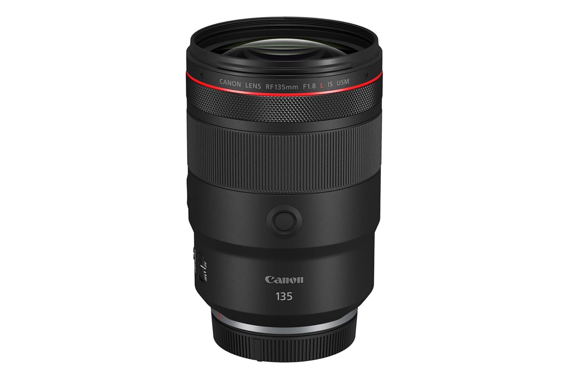 لنز کانن Canon RF 135mm F1.8 L IS USM نمای بالا رنگ مشکی