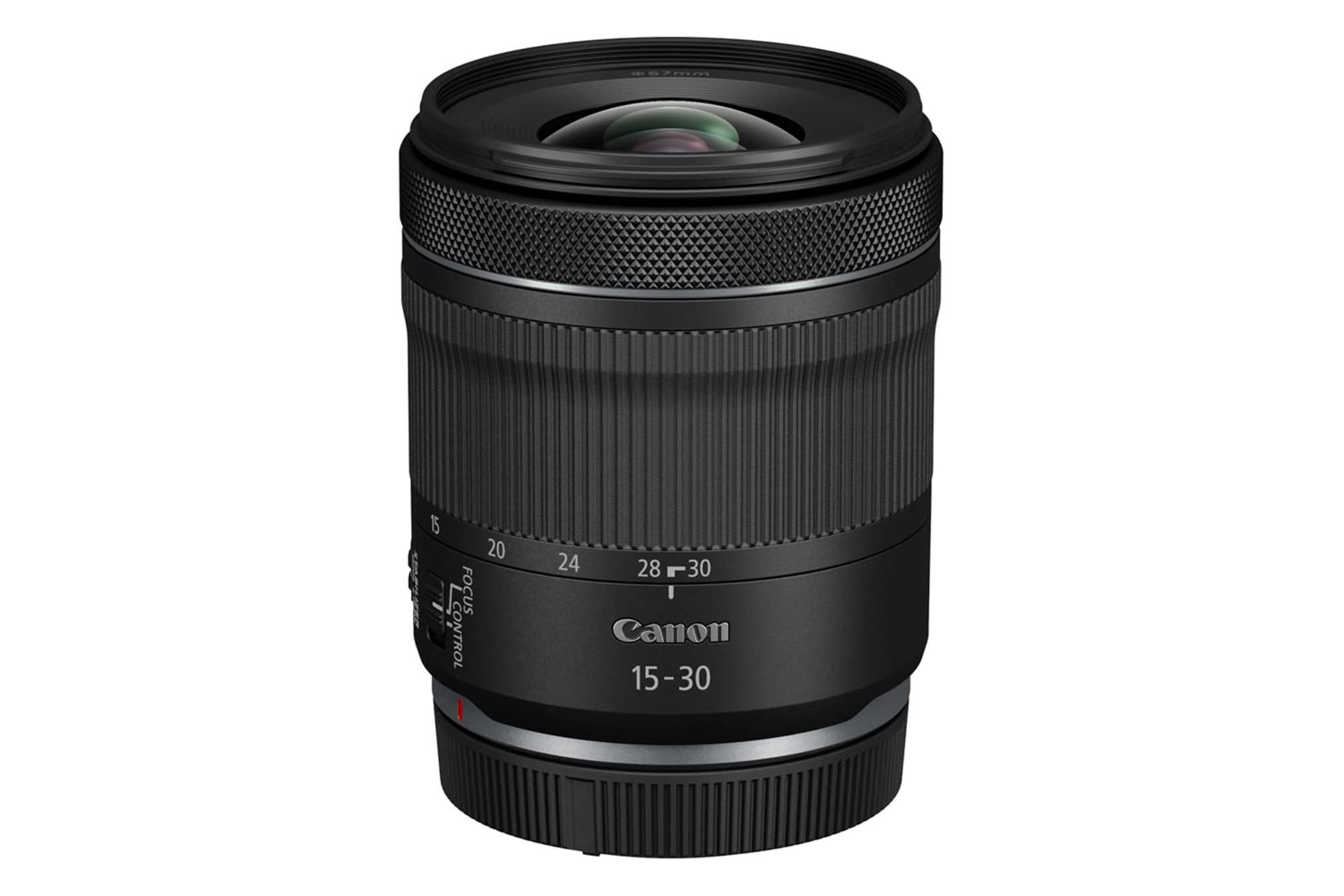 لنز کانن Canon RF 15-30mm F4.5-6.3 IS STM نمای بالا رنگ مشکی