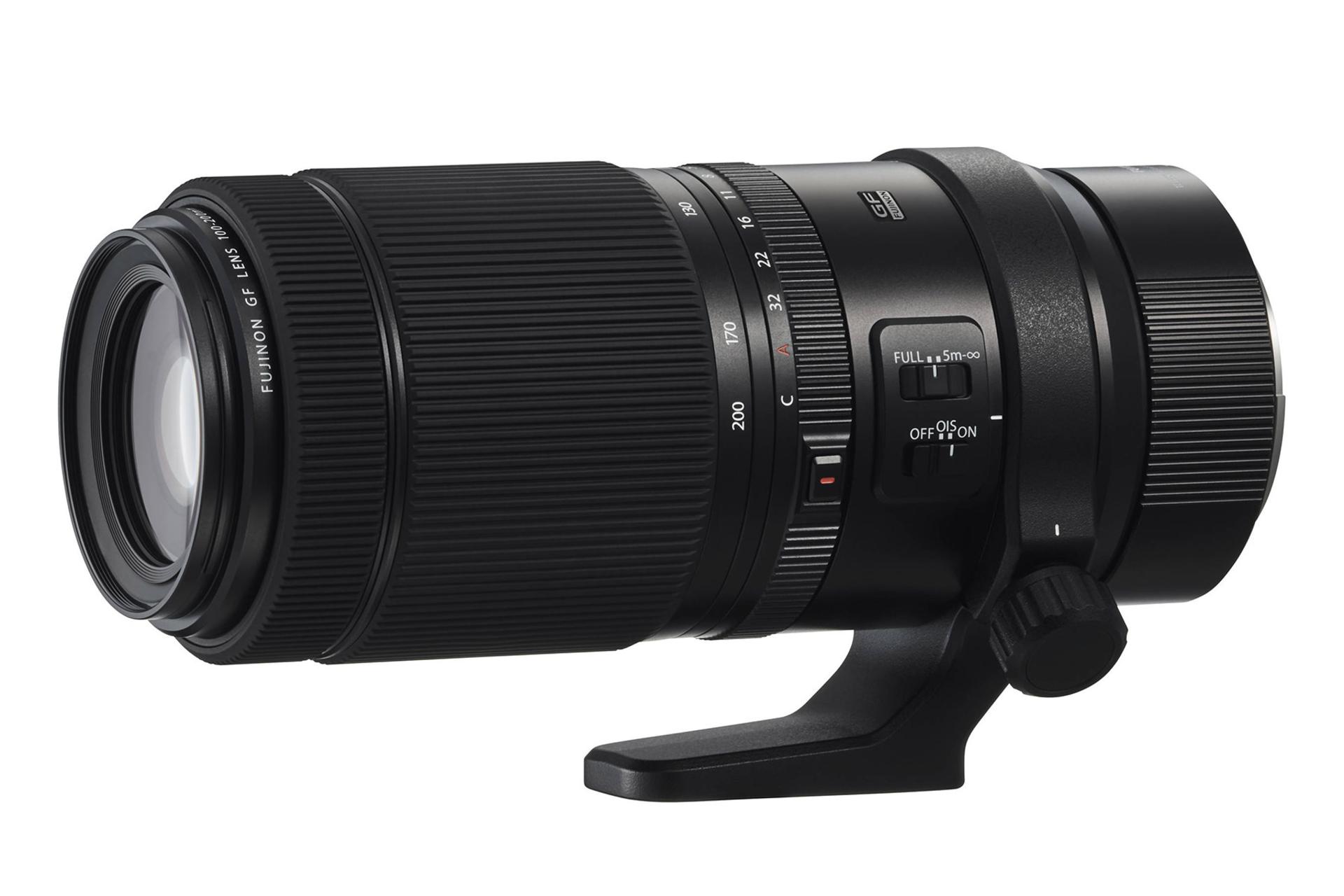 لنز فوجی فیلم Fujifilm GF 100-200mm F5.6 R LM OIS WR نمای جلو و راست
