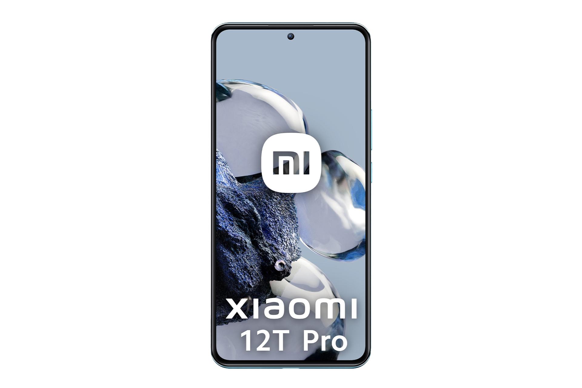 نمای جلوی گوشی موبایل شیائومی 12T پرو / Xiaomi 12T Pro با نمایشگر روشن و نمایش حاشیه های صفحه نمایش