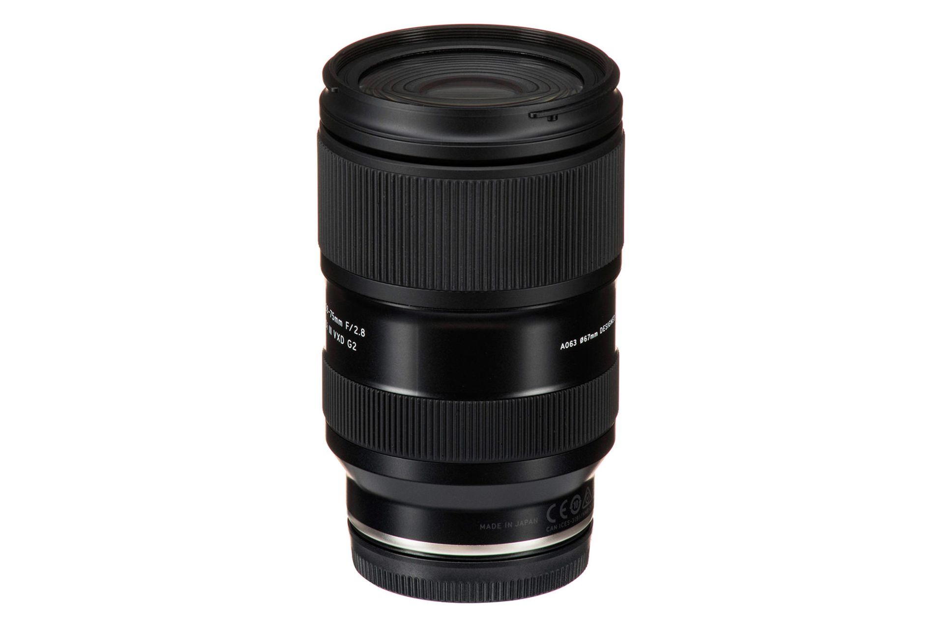 لنز تامرون Tamron 28-75mm F2.8 Di III VXD G2 نمای بالا و جلو