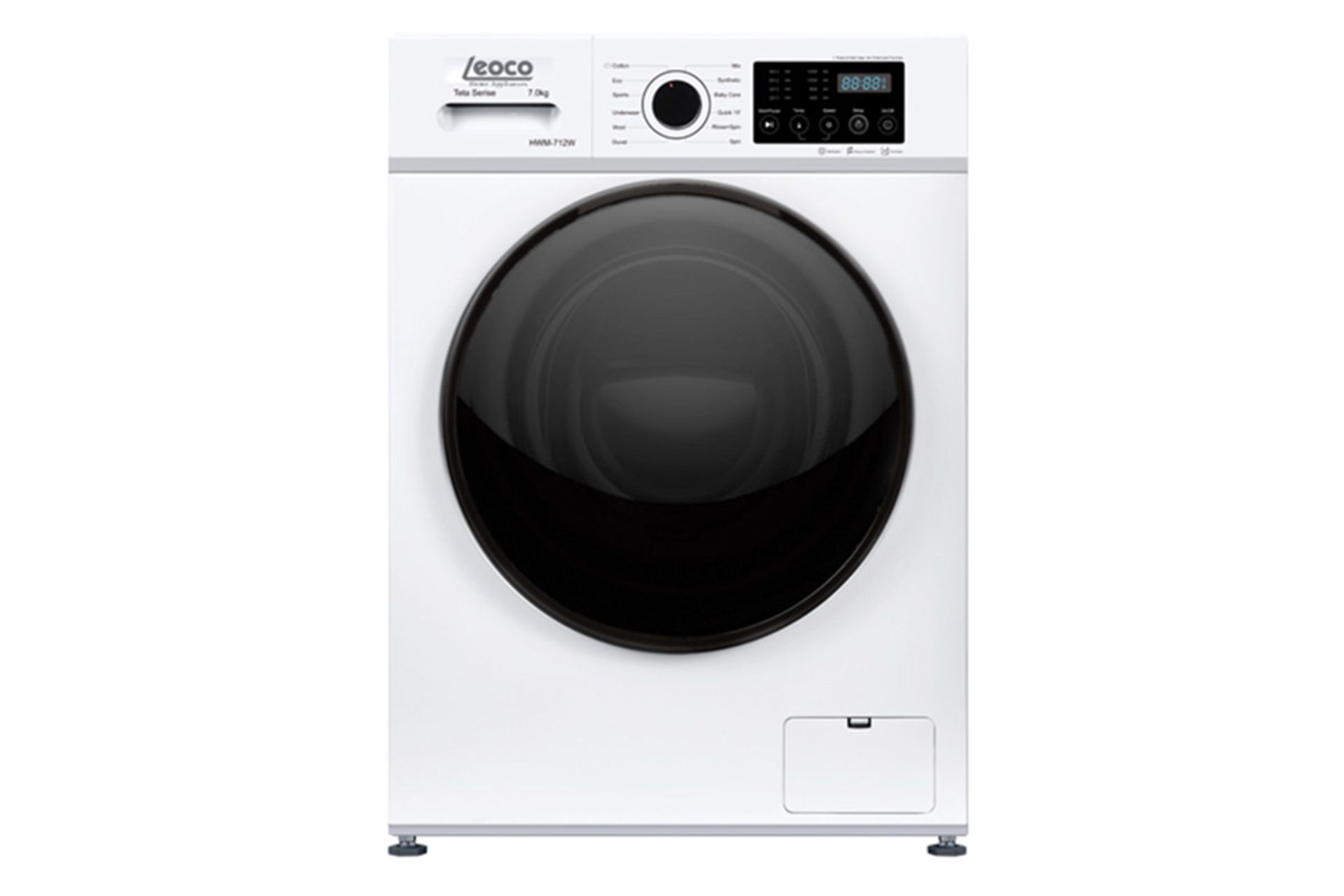 ماشین لباسشویی لئوکو Leoco LWM716 نمای جلو رنگ سفید