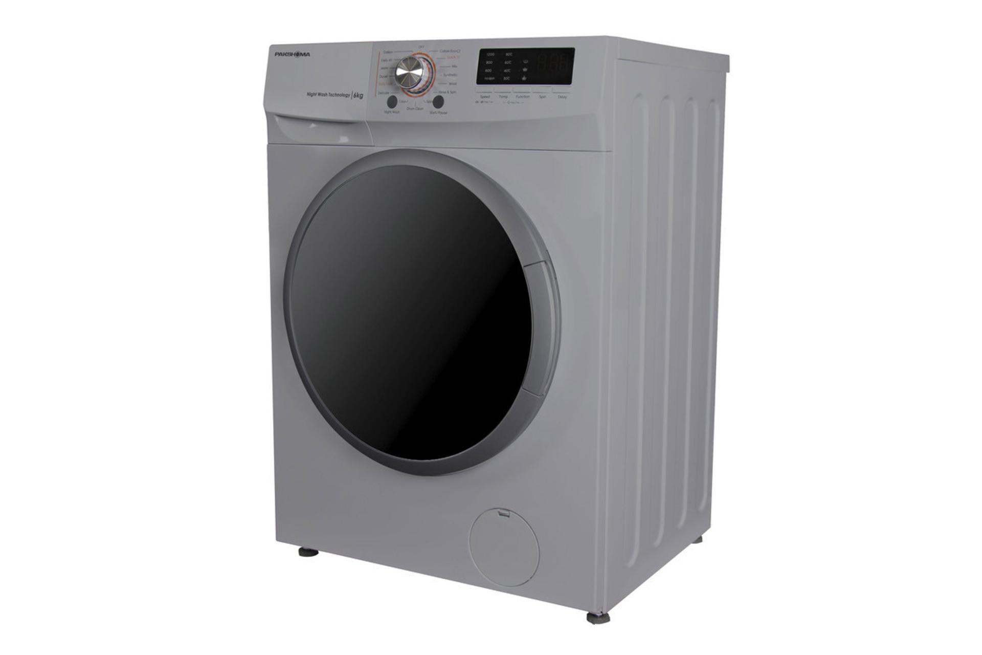 ماشین لباسشویی پاکشوما Pakshoma UFW-10700 نمای راست رنگ نقره ای