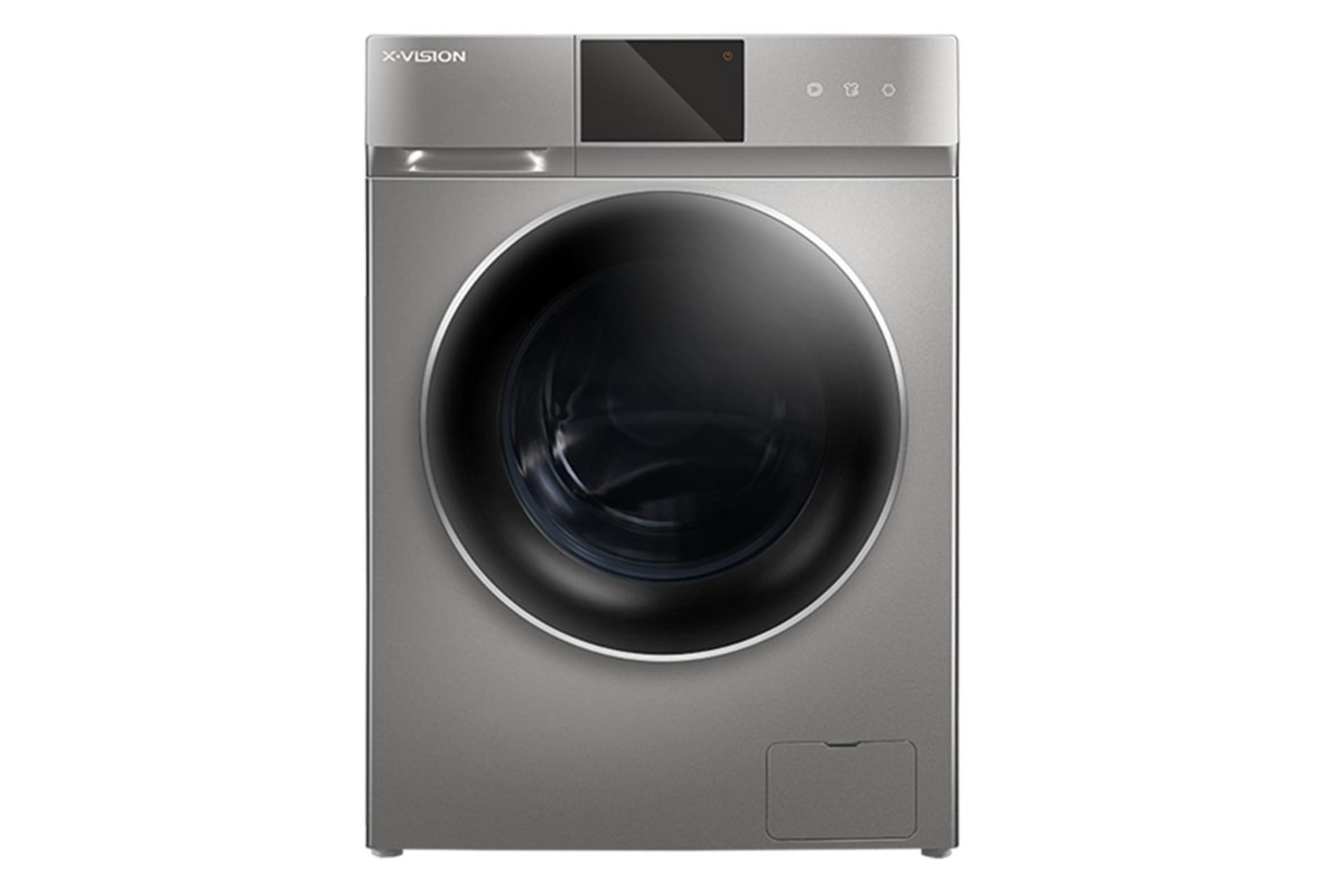 ماشین لباسشویی ایکس ویژن X.Vision TV102 نمای جلو رنگ نقره ای