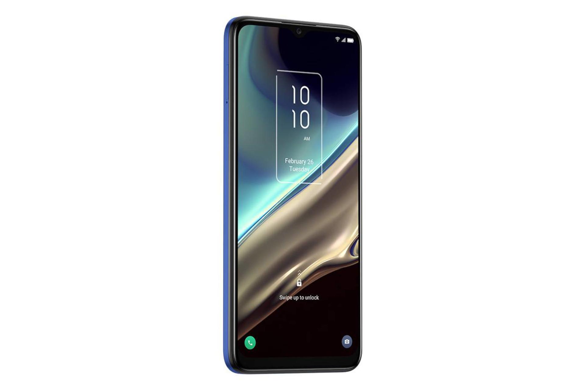 سمت چپ پنل جلوی گوشی موبایل تی سی ال TCL 406s آبی