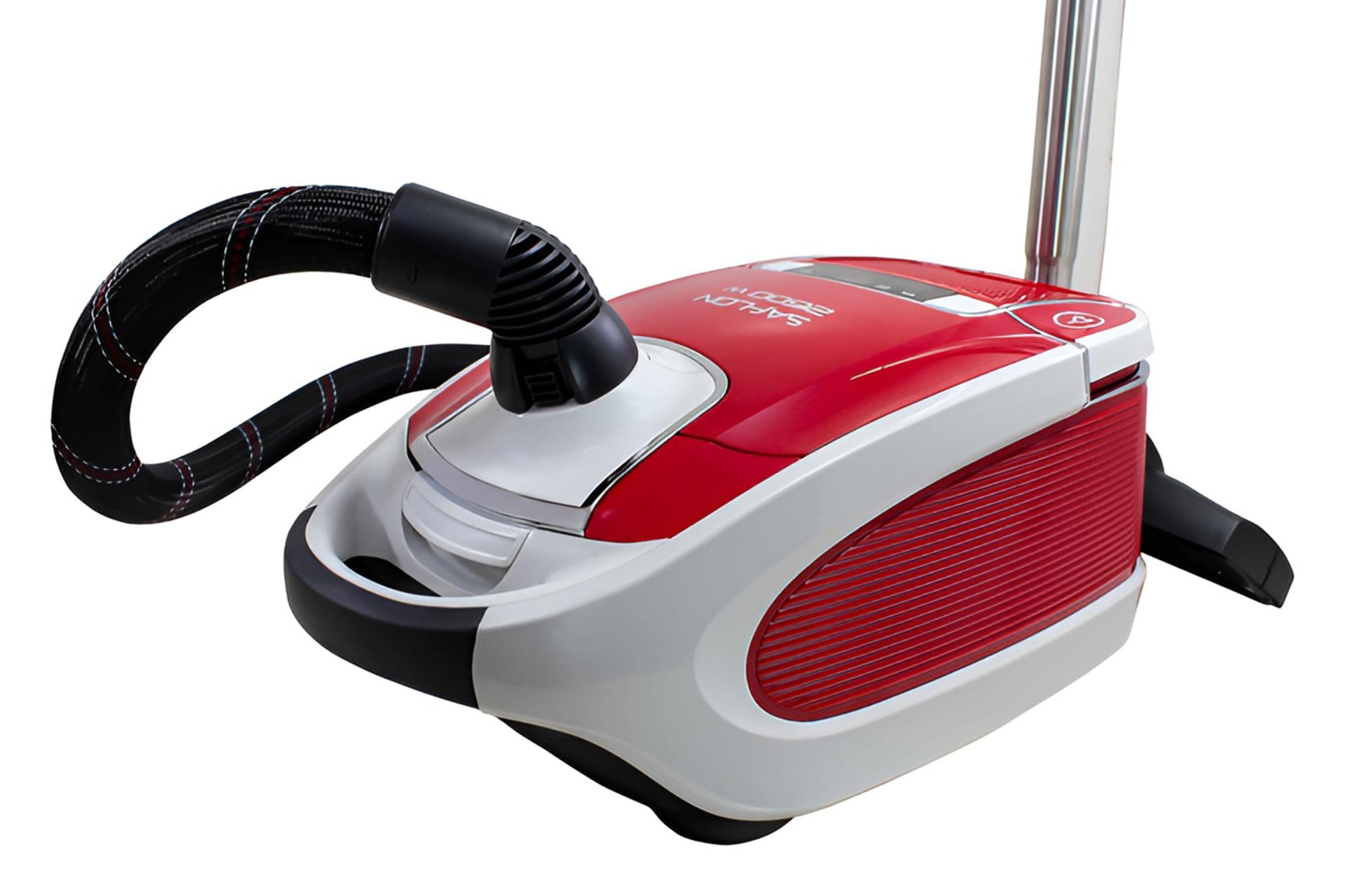 نمای کناری جاروبرقی سافلون Saflon VCF-2600 به همراه لوله خرطومی و پارویی