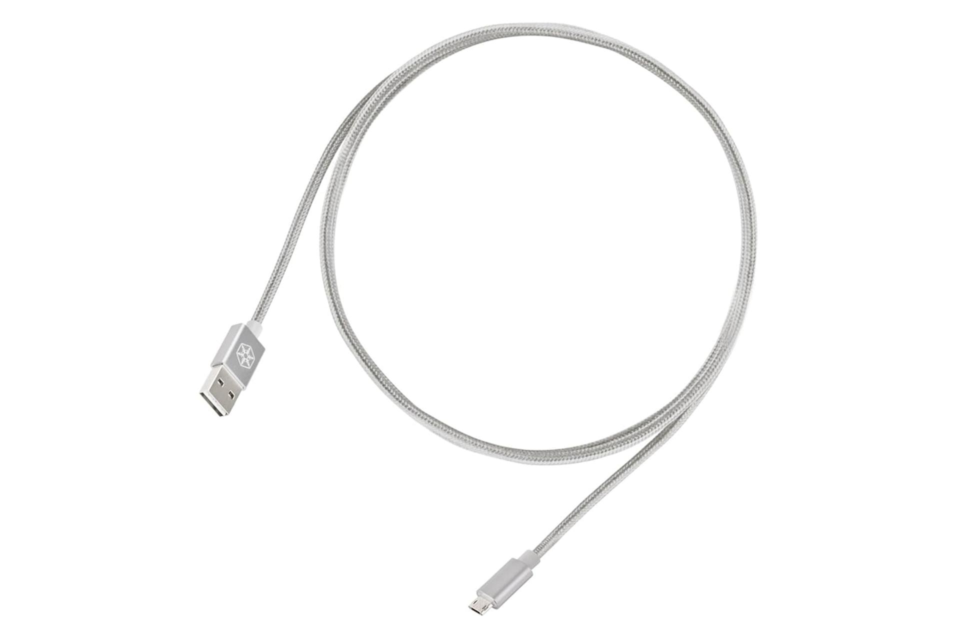 کابل شارژ USB سیلور استون Type-A به Micro-USB مدل SST-CPU01-500 با طول 0.5 متر