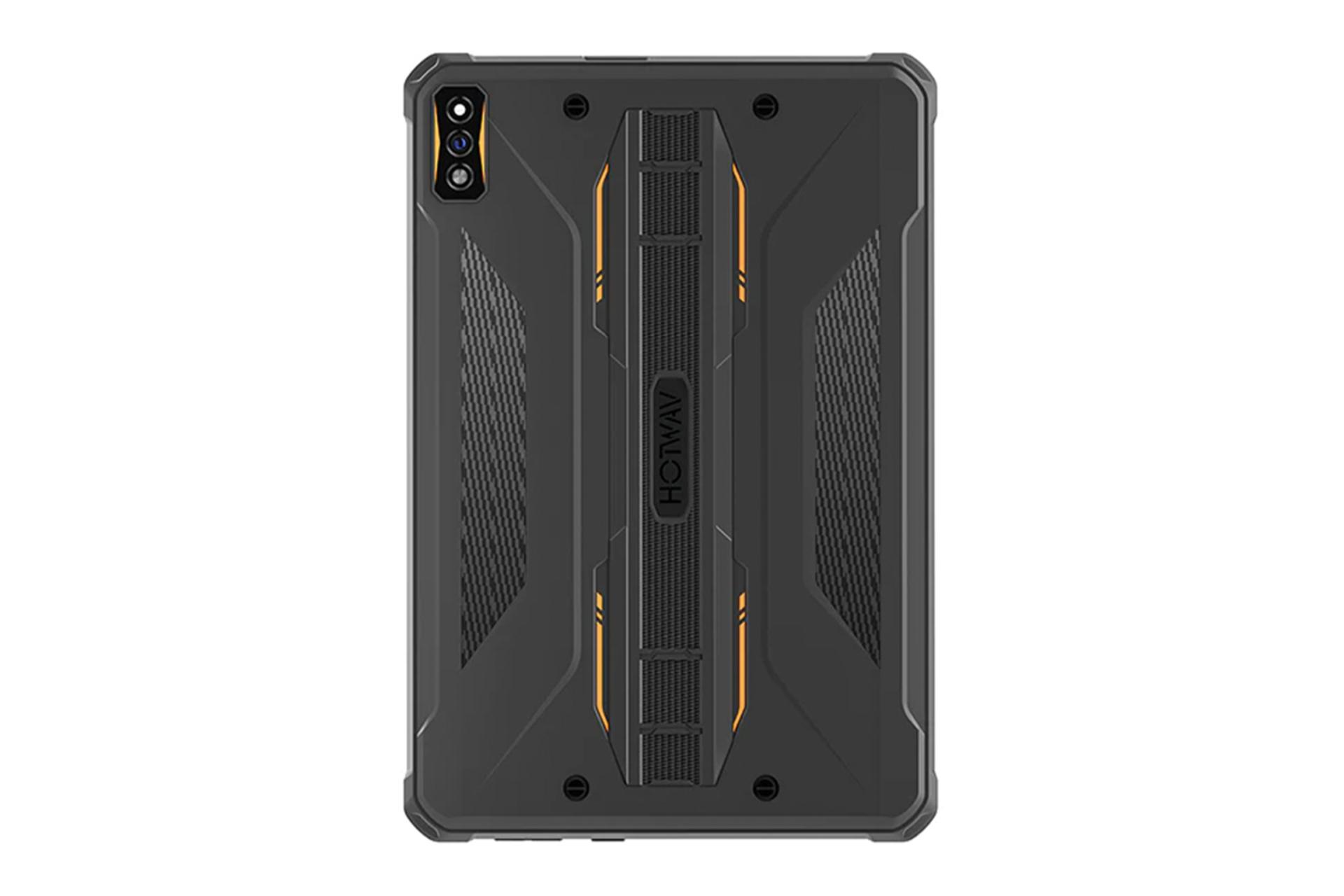 نمای پنل پشت تبلت R7 هات ویو / HOTWAV R7 با نمایش دوربین و لوگو رنگ خاکستری نارنجی