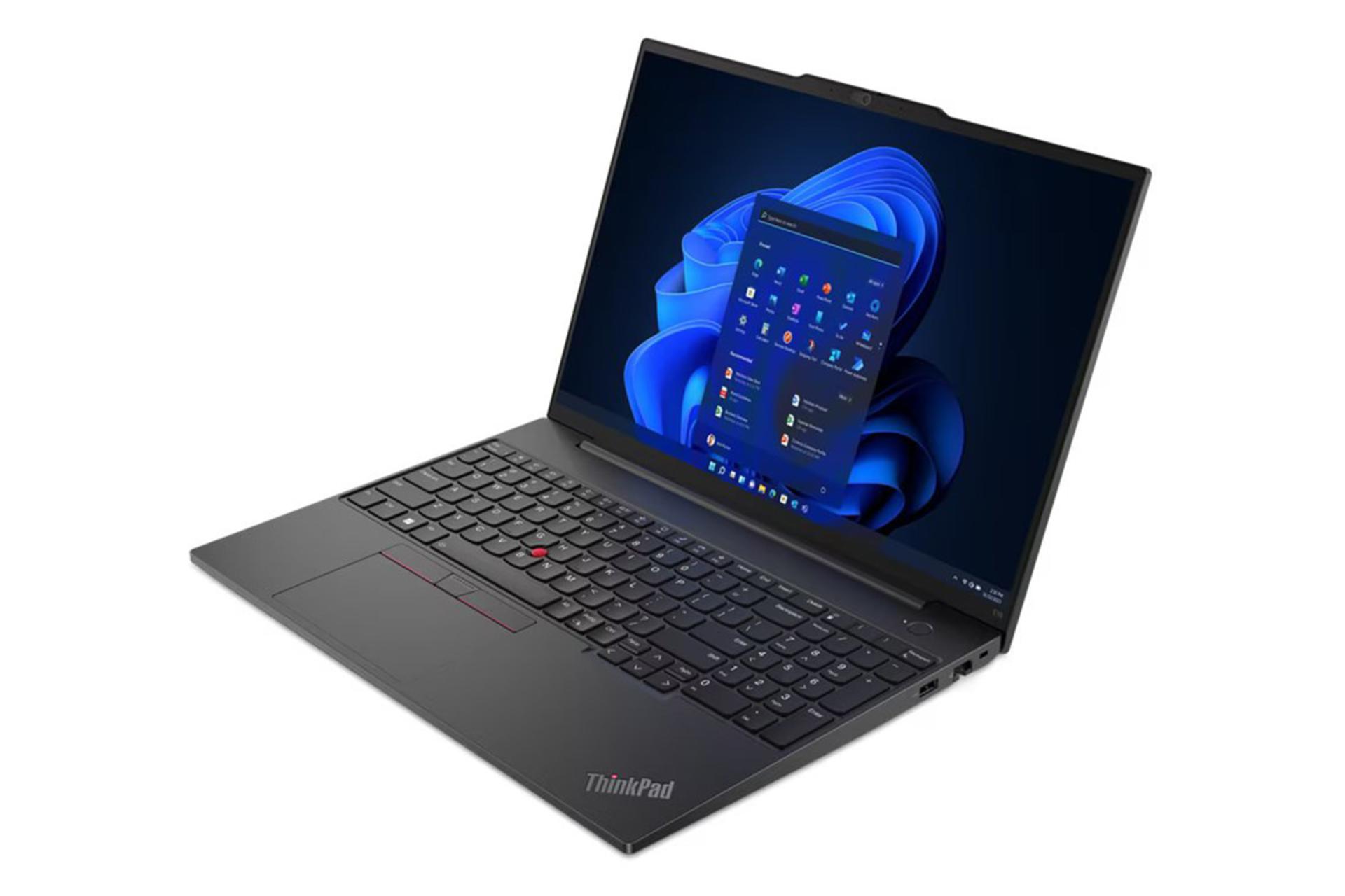 لپ تاپ لنوو Lenovo ThinkPad E16 Gen 1 نمای راست صفحه نمایش و درگاه ها