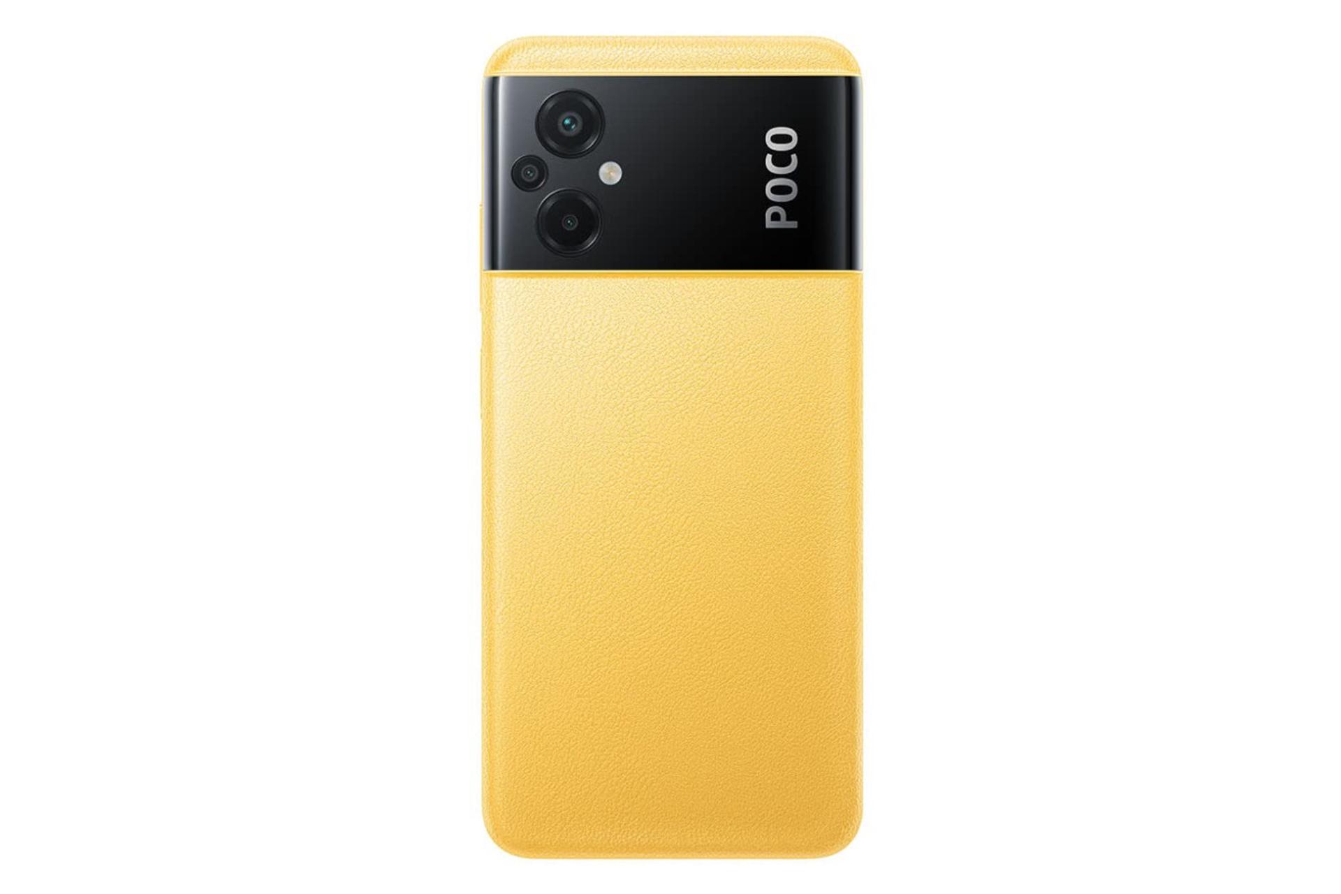 پنل پشت و چینش دوربین گوشی موبایل پوکو M5 شیائومی زرد / Xiaomi Poco M5