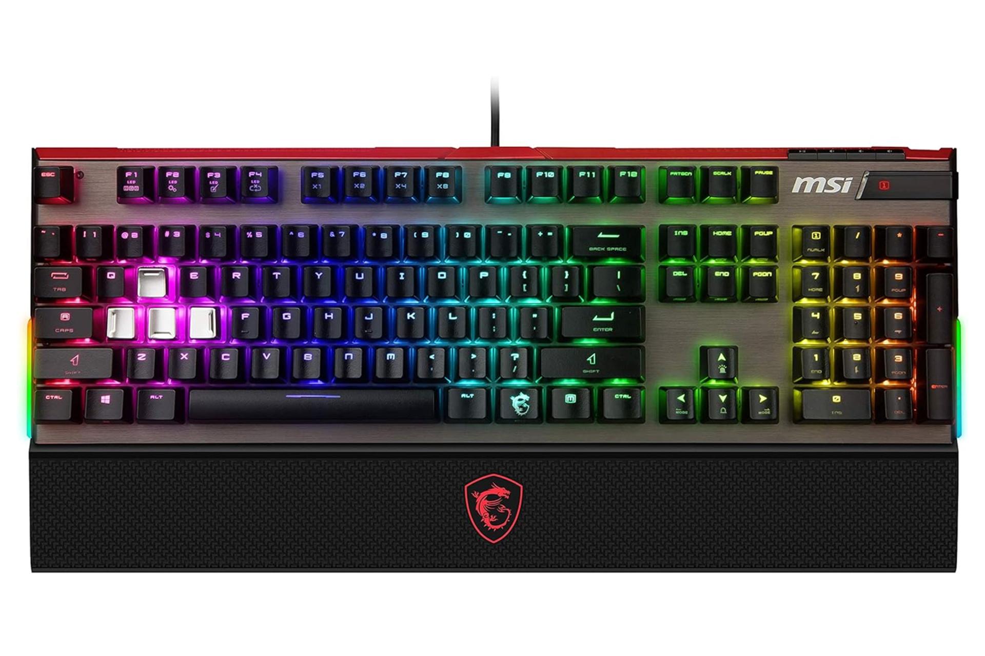 نمای بالا و دکمه های کیبورد ام اس آی VIGOR GK80 SILVER