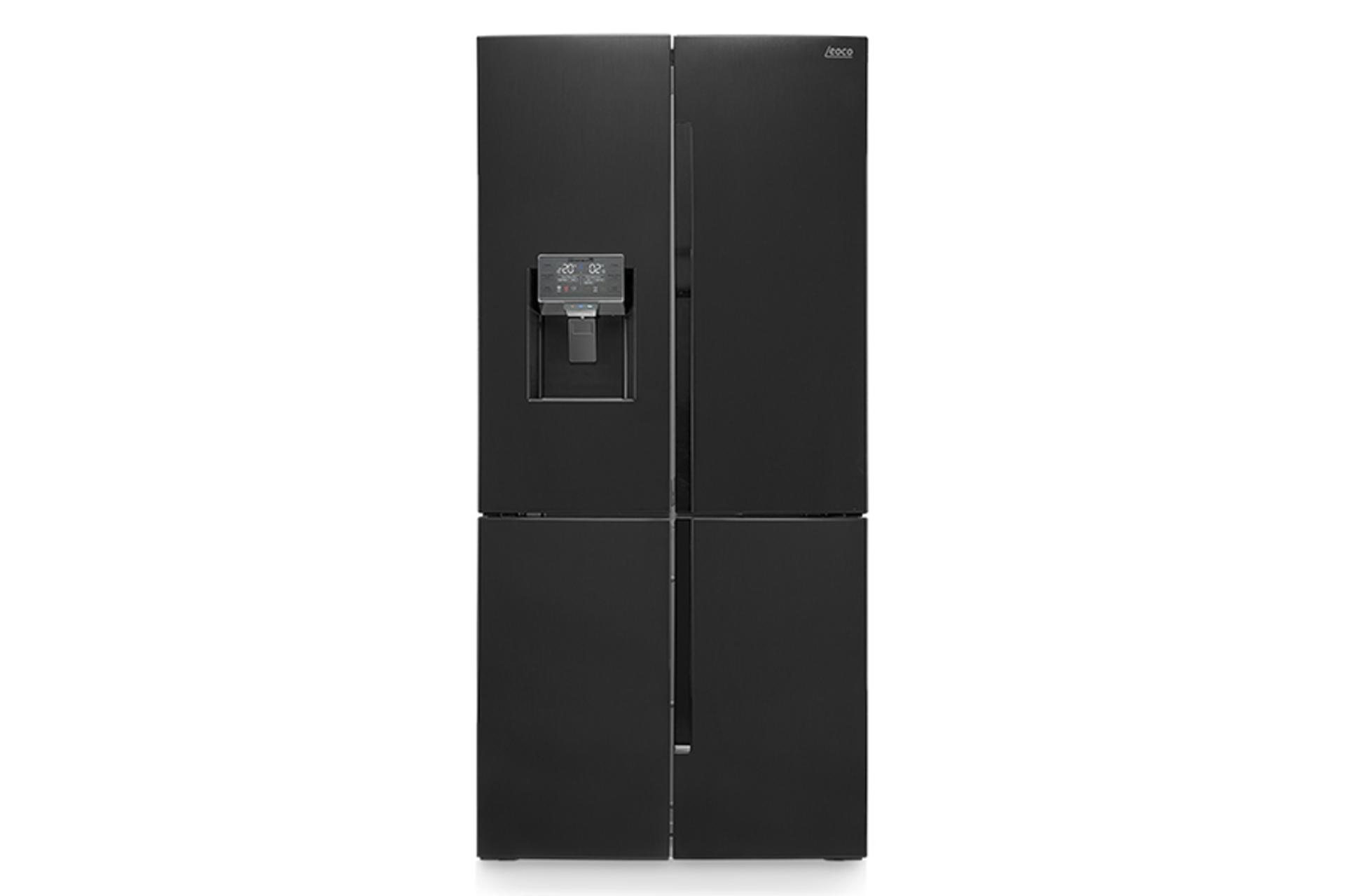 مرجع متخصصين ايران يخچال فريزر لئوكو Leoco Quadro LRF88 نماي جلو رنگ مشكي