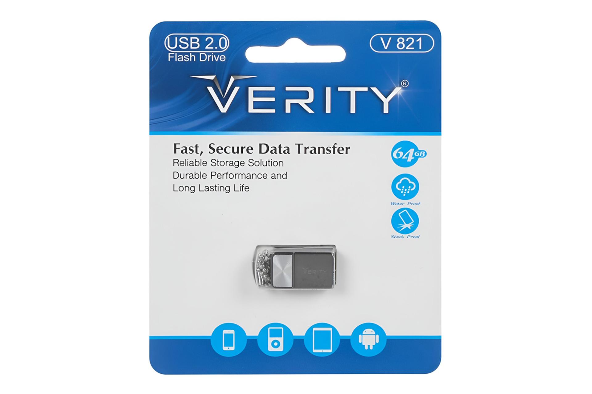 جعبه فلش مموری وریتی Verity V 821 64GB USB 2.0