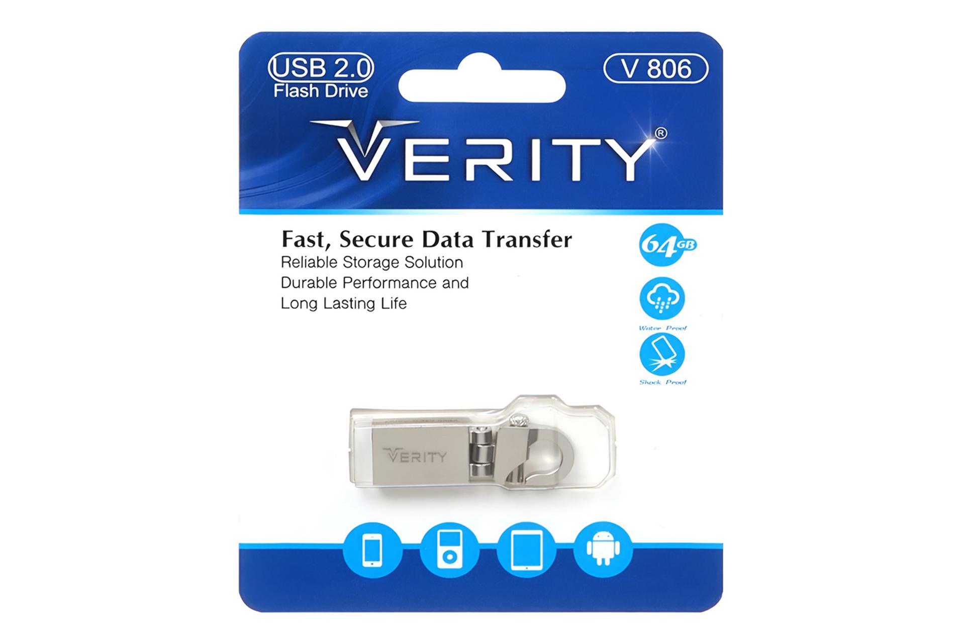 جعبه فلش مموری وریتی Verity V 806 64GB USB 2.0