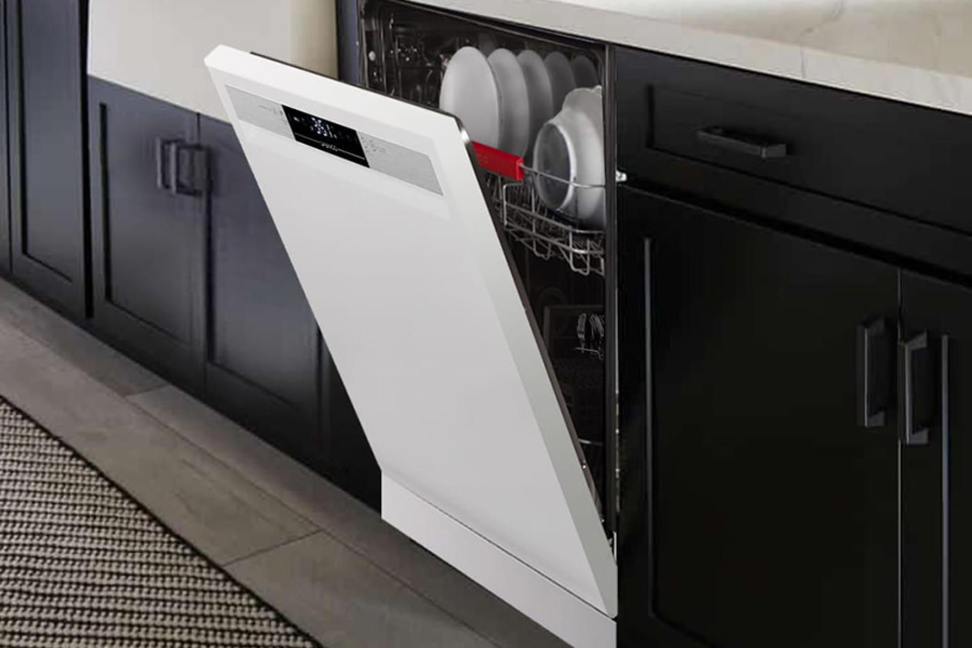 مرجع متخصصين ايران ماشين ظرفشويي دوو Daewoo DDW-30W1252 نماي توكار درب باز