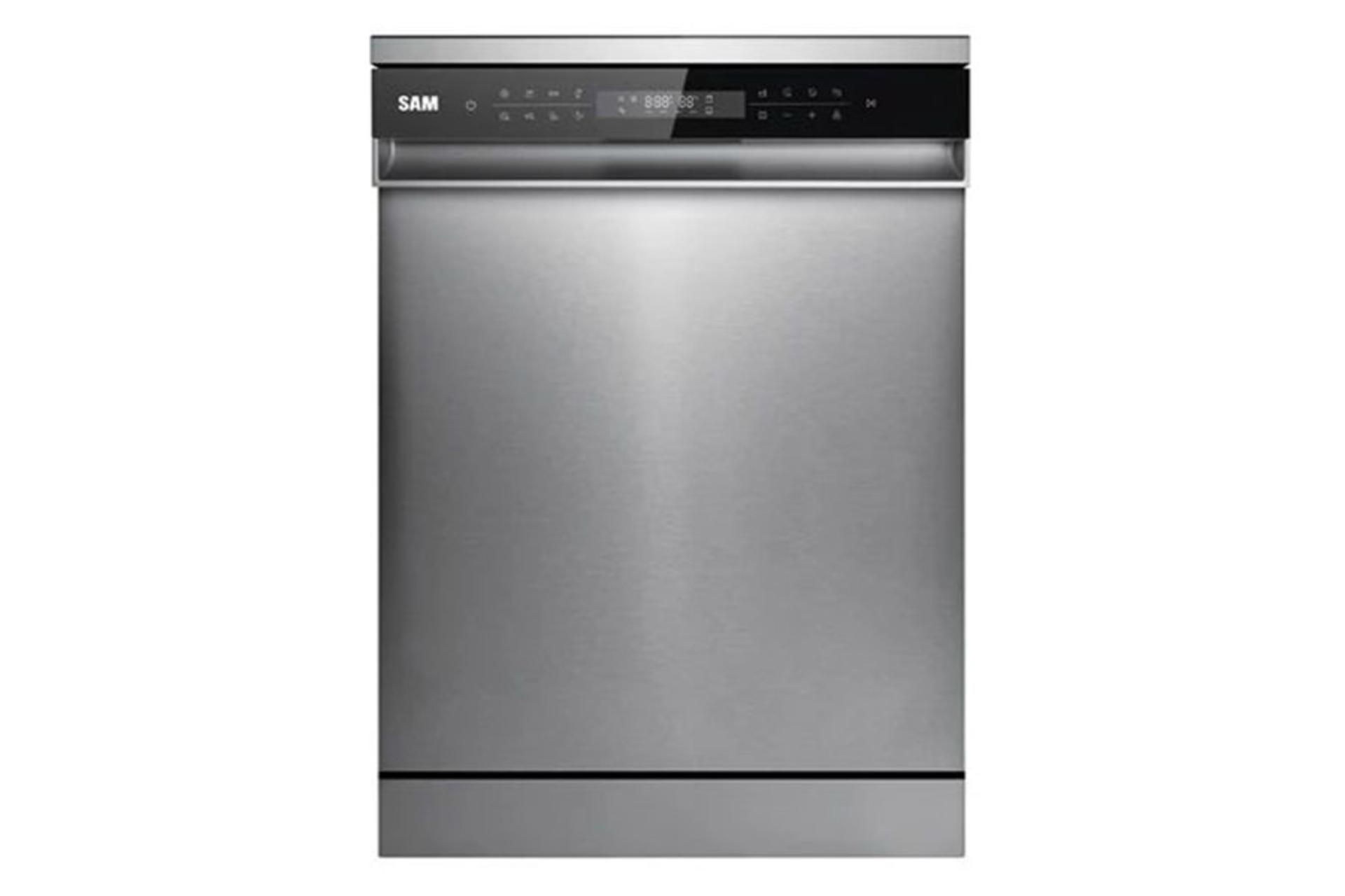 مرجع متخصصين ايران ماشين ظرفشويي سام الكترونيك SAM Electronic DW-192 نماي جلو رنگ نقره اي