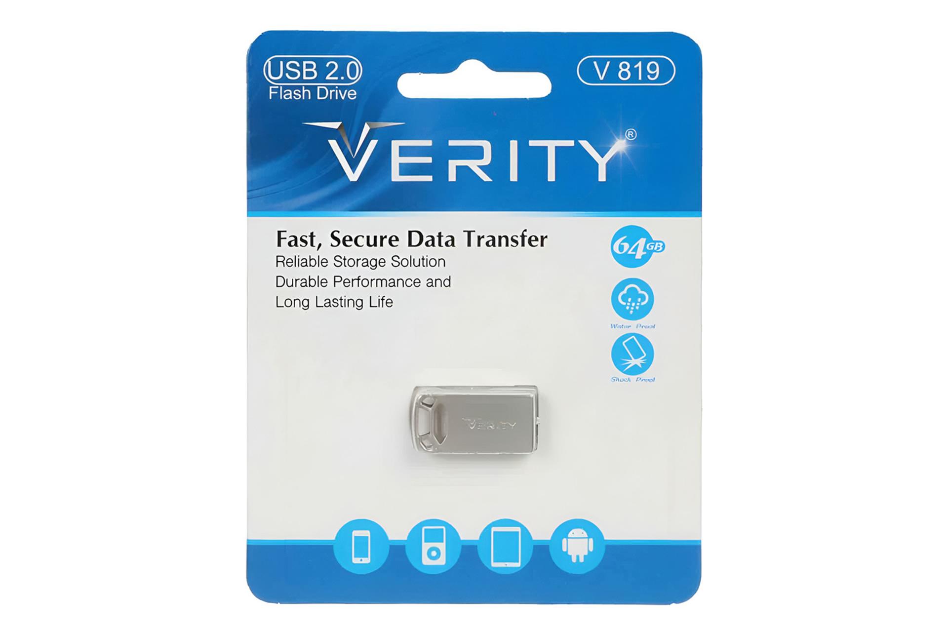 جعبه فلش مموری وریتی Verity V 819 64GB USB 2.0