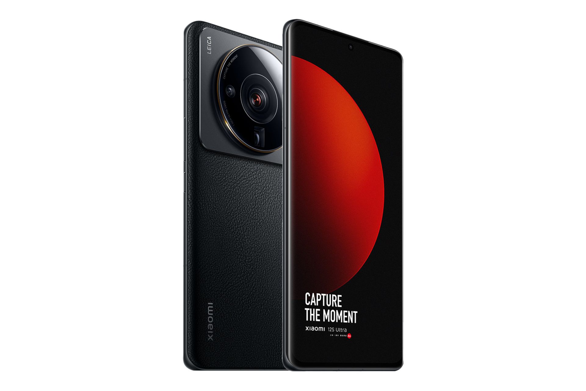 نمای نیمرخ گوشی موبایل شیائومی 12 اس اولترا / Xiaomi 12S Ultra با نمایش پنل جلو و پشت رنگ مشکی