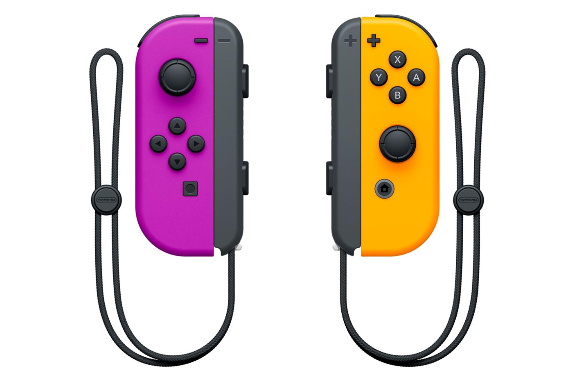 دسته بازی نینتندو جوی کان Nintendo Joy-Con نمای بالا رنگ بنفش و نارنجی