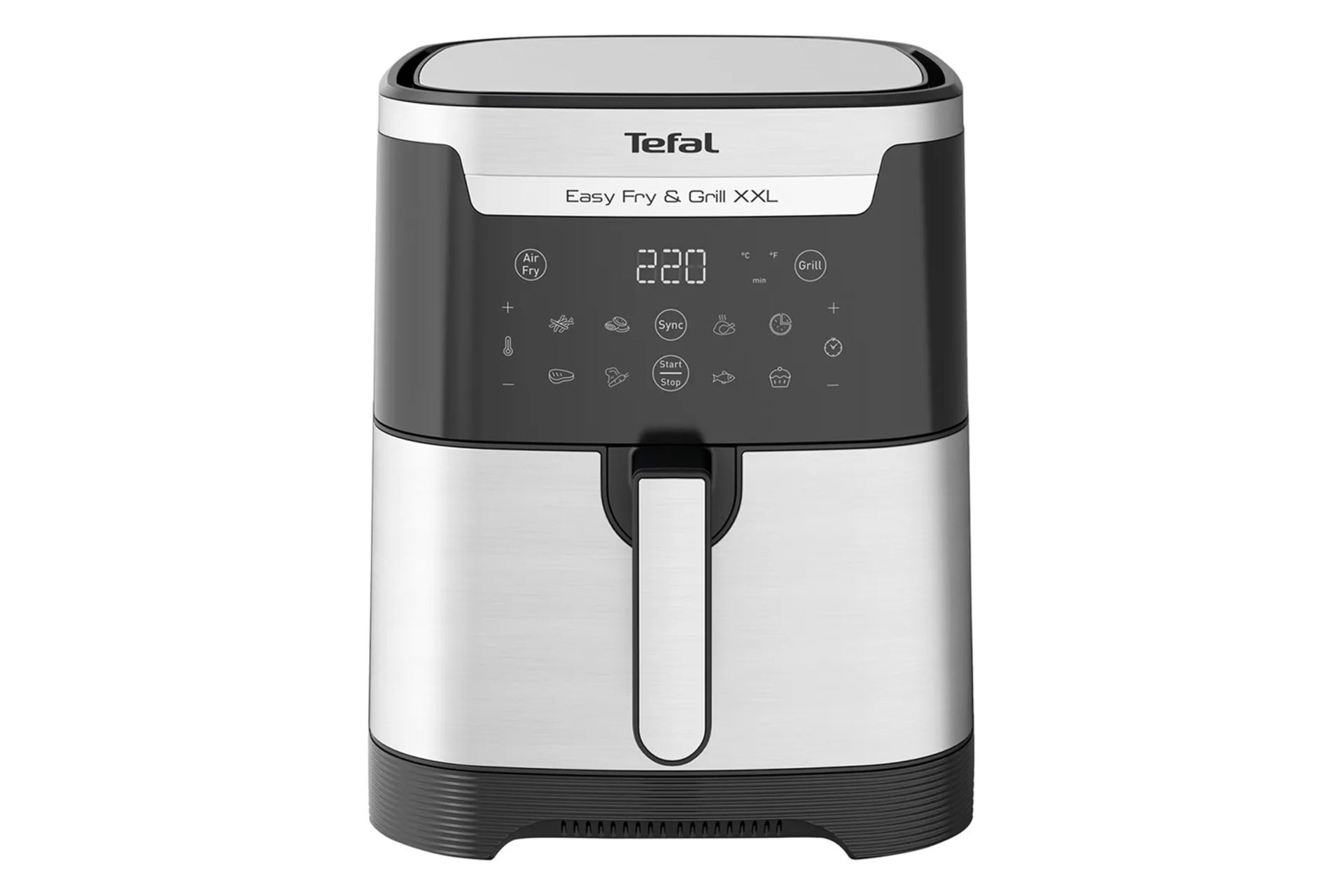 نمای جلو و دکمه های کنترل سرخ کن و هواپز تفال EY801