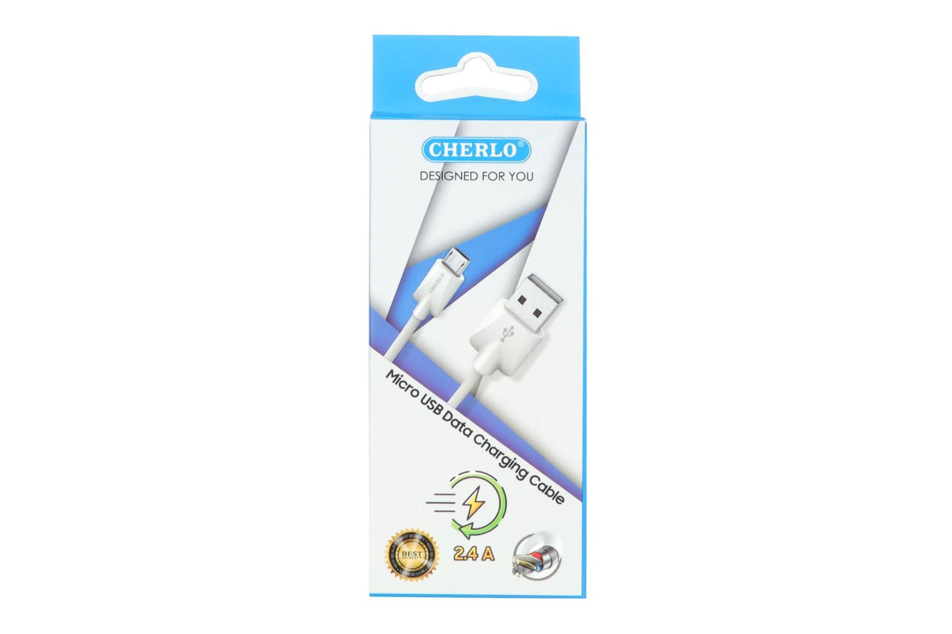 جعبه کابل شارژ USB چرلو Type-A به Micro-USB مدل CH-V802 با طول 1.1 متر