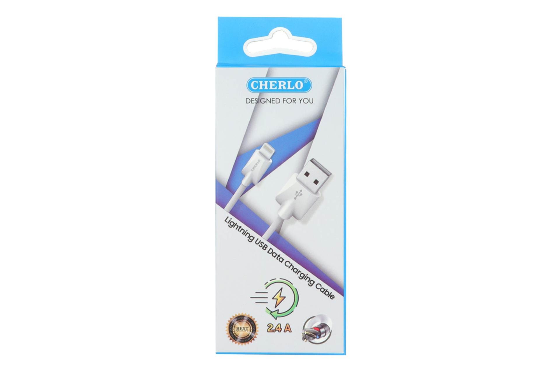 جعبه کابل شارژ USB چرلو Type-A به Lightning مدل CH-IP02 با طول 1.1 متر