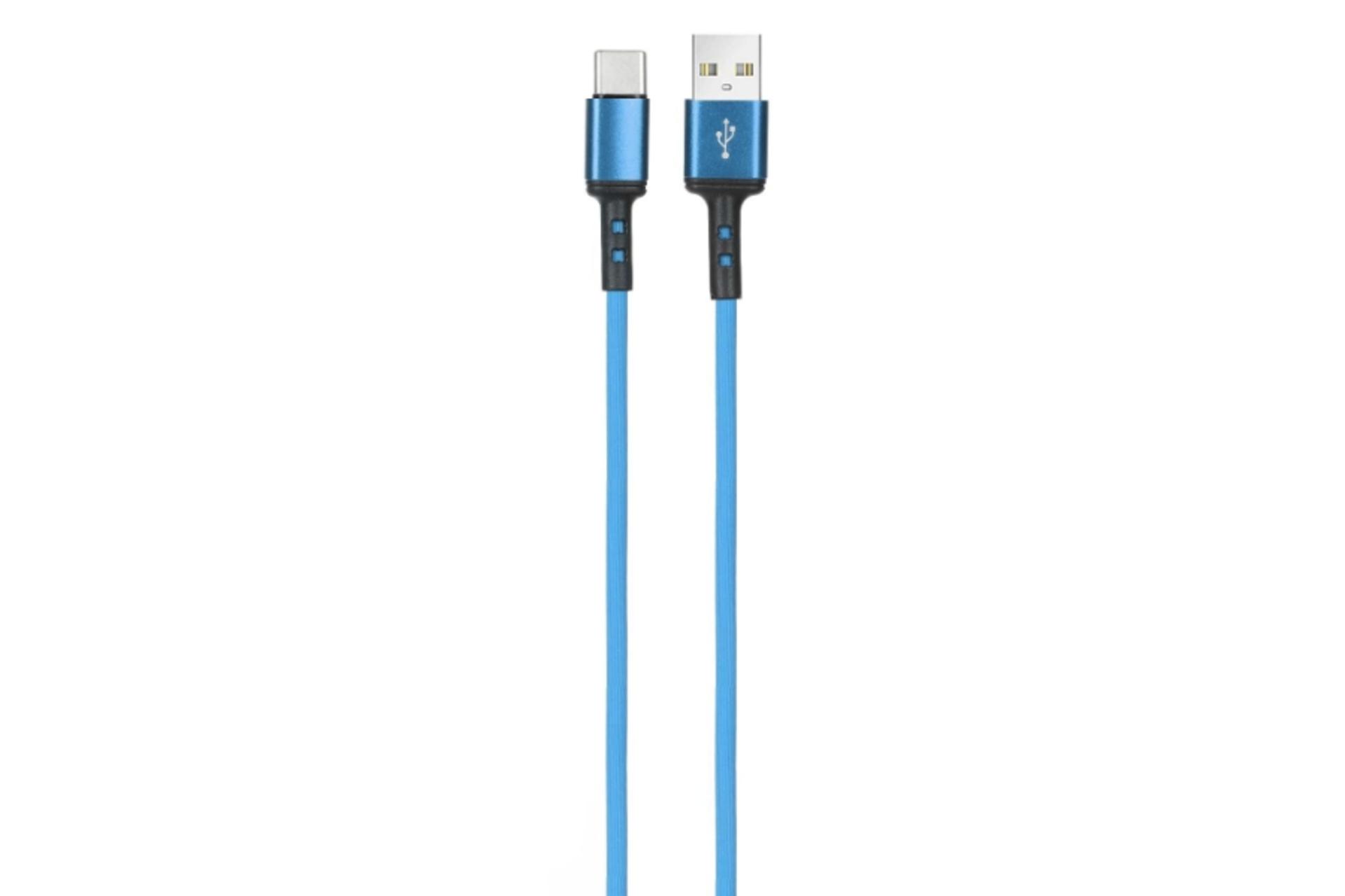 کابل شارژ USB چرلو Type-A به Type-C با طول 1.1 متر آبی