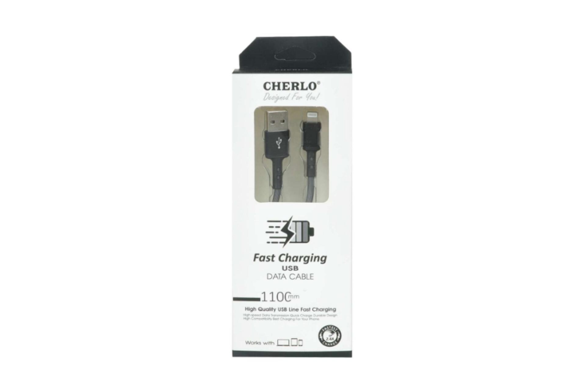 جعبه کابل شارژ USB چرلو Type-A به Lightning با طول 1.1 متر