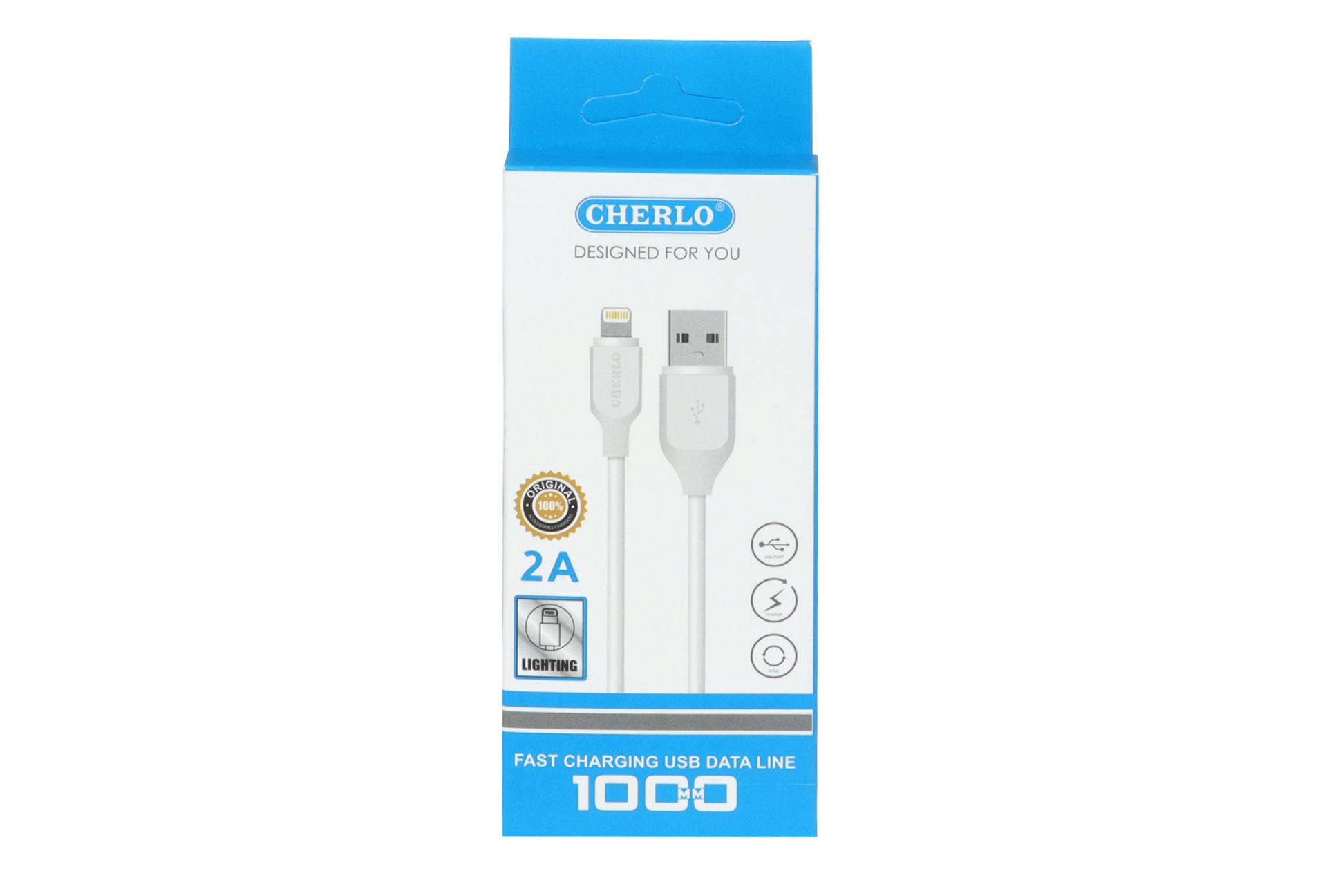 جعبه کابل شارژ USB چرلو Type-A به Lightning مدل CH-IP01 با طول 1 متر