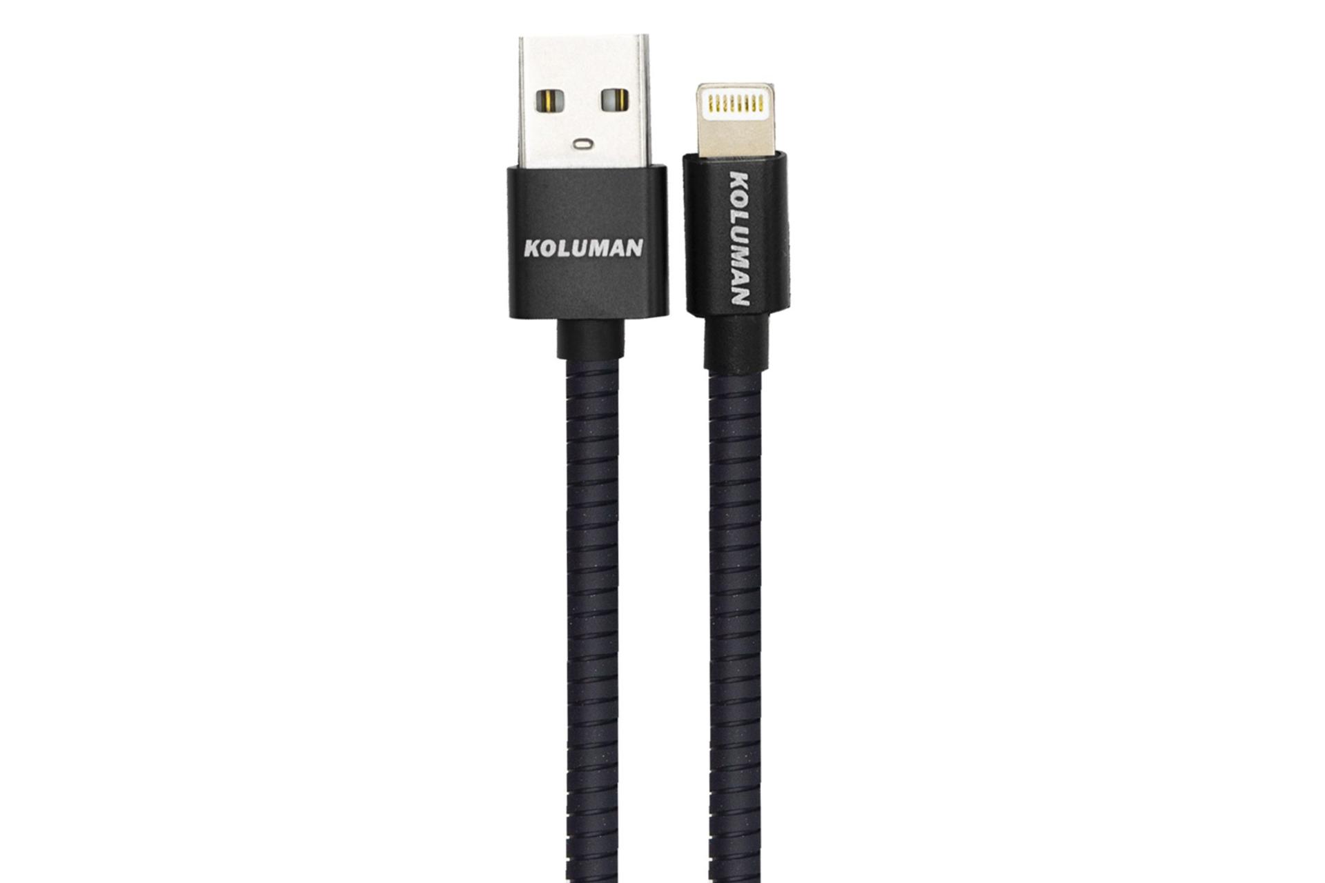 کابل شارژ USB کلومن Type-A به Lightning مدل KD-34 با طول 1 متر مشکی