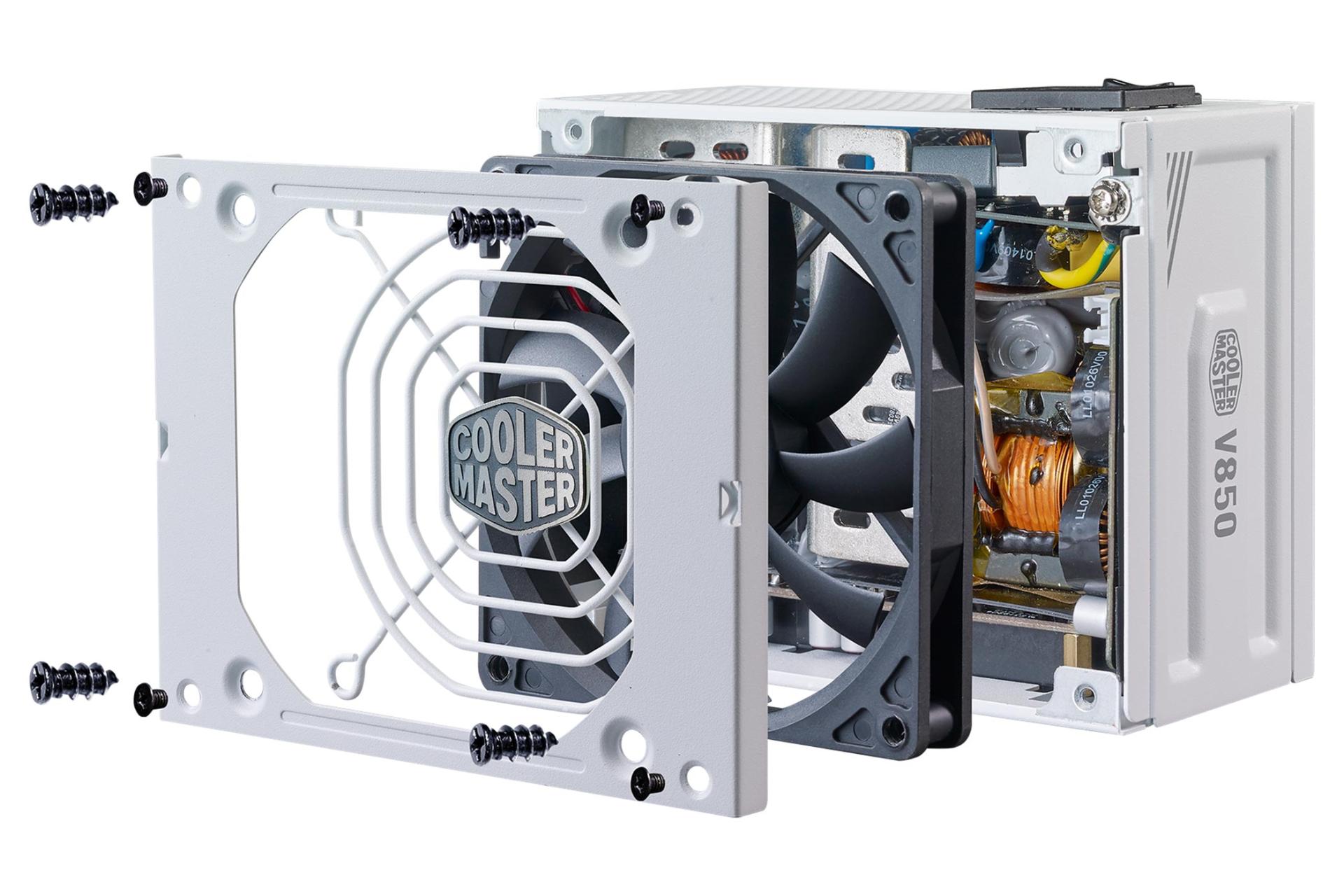 نمای داخل پاور کامپیوتر کولر مستر V SFX Gold 850 ATX 3.0 White Edition با توان 850 وات