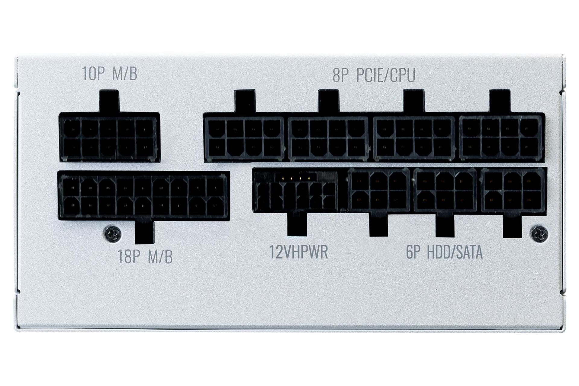 کانکتور و اتصال پاور کامپیوتر کولر مستر V SFX Gold 850 ATX 3.0 White Edition با توان 850 وات