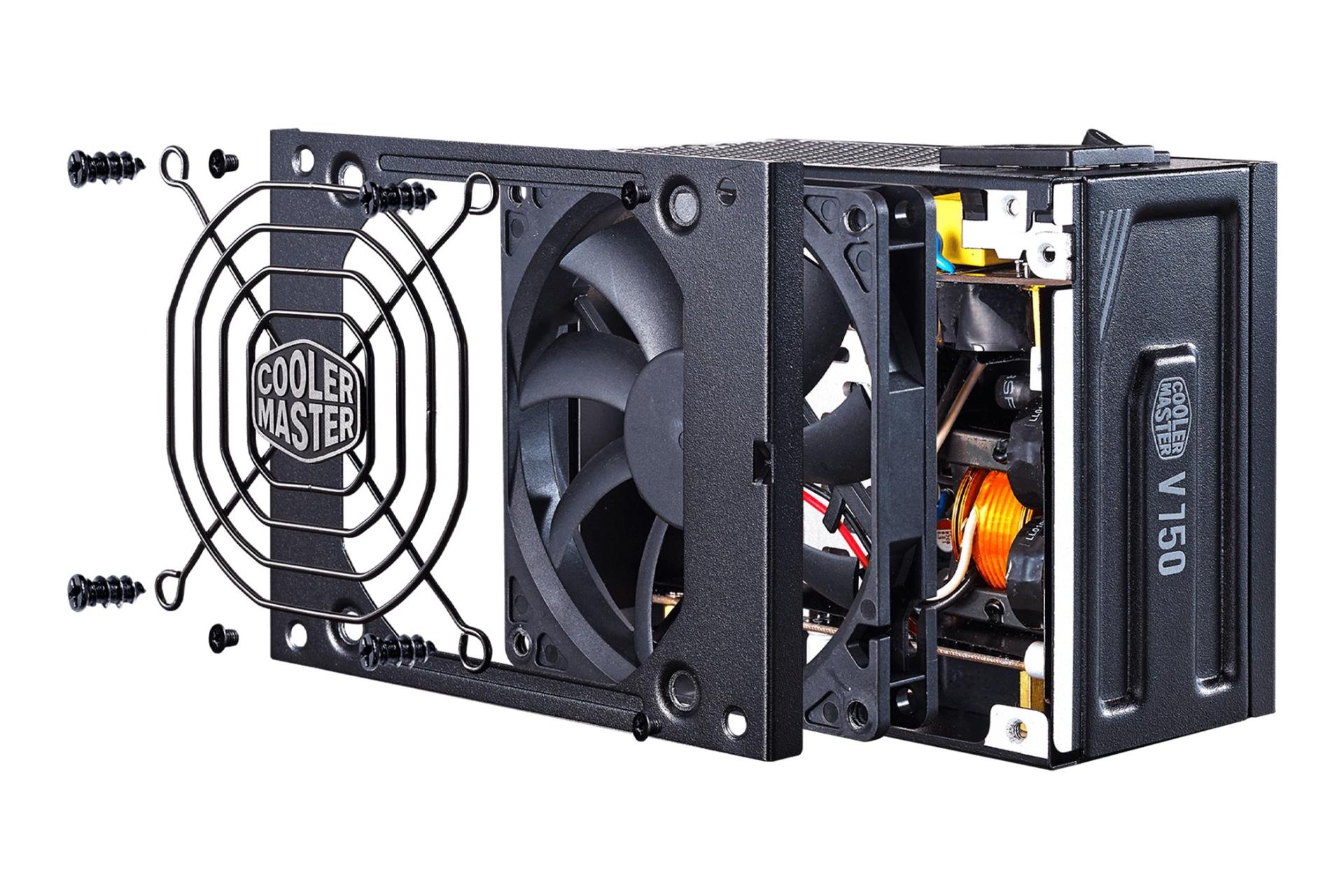 نمای داخل پاور کامپیوتر کولر مستر V750 SFX Gold با توان 750 وات