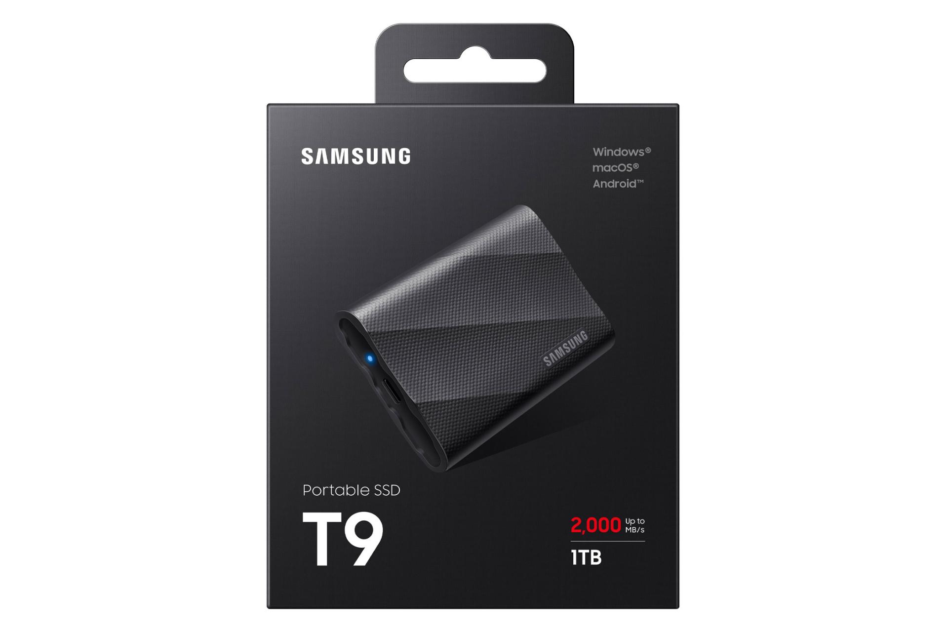 جعبه اس اس دی سامسونگ T9 USB 3.2 Gen 2×2 ظرفیت 1 ترابایت