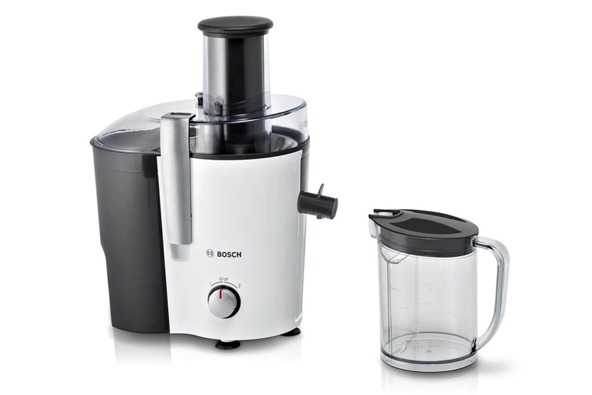 نمای نیمرخ آبمیوه گیری بوش MES25A0 بدنه پلاستیک