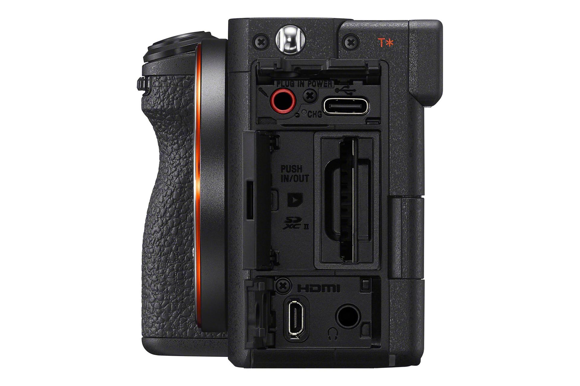 مرجع متخصصين ايران دوربين سوني Sony a7C II نماي جانبي و درگاه ها