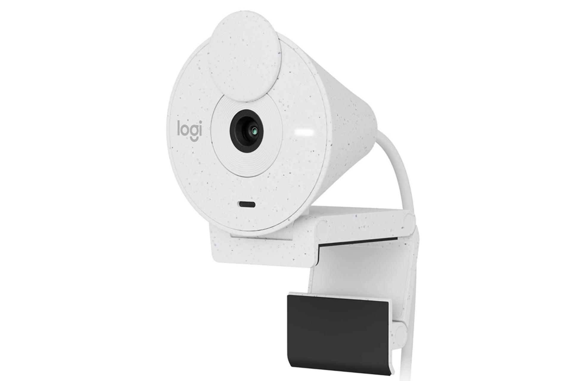 وب کم لاجیتک Logitech Brio 300 نمای جلو و راست رنگ سفید