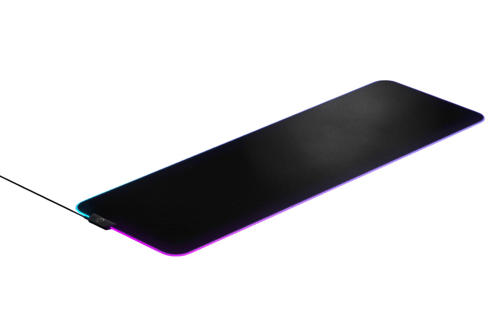 ماوس پد استیل سریز SteelSeries QcK Prism XL نمای بالا و چپ
