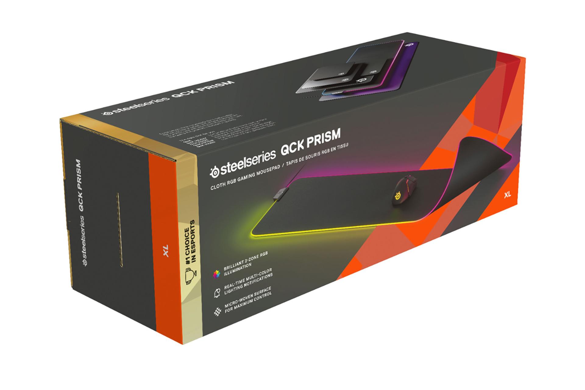 جعبه و بسته بندی ماوس پد استیل سریز SteelSeries QcK Prism XL