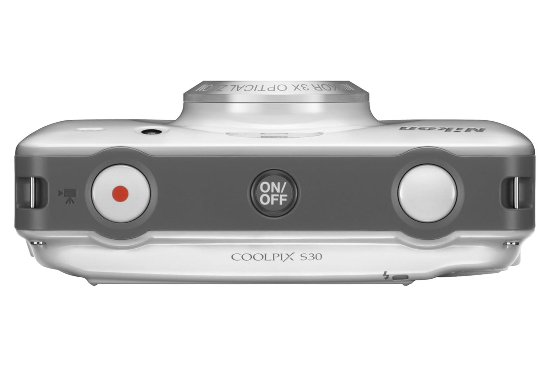 مرجع متخصصين ايران دوربين نيكون Nikon Coolpix S30 نماي بالا