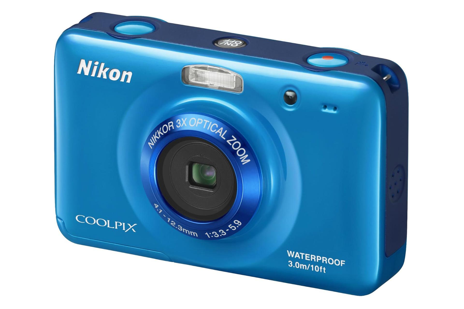دوربین نیکون Nikon Coolpix S30 نمای جلو رنگ آبی